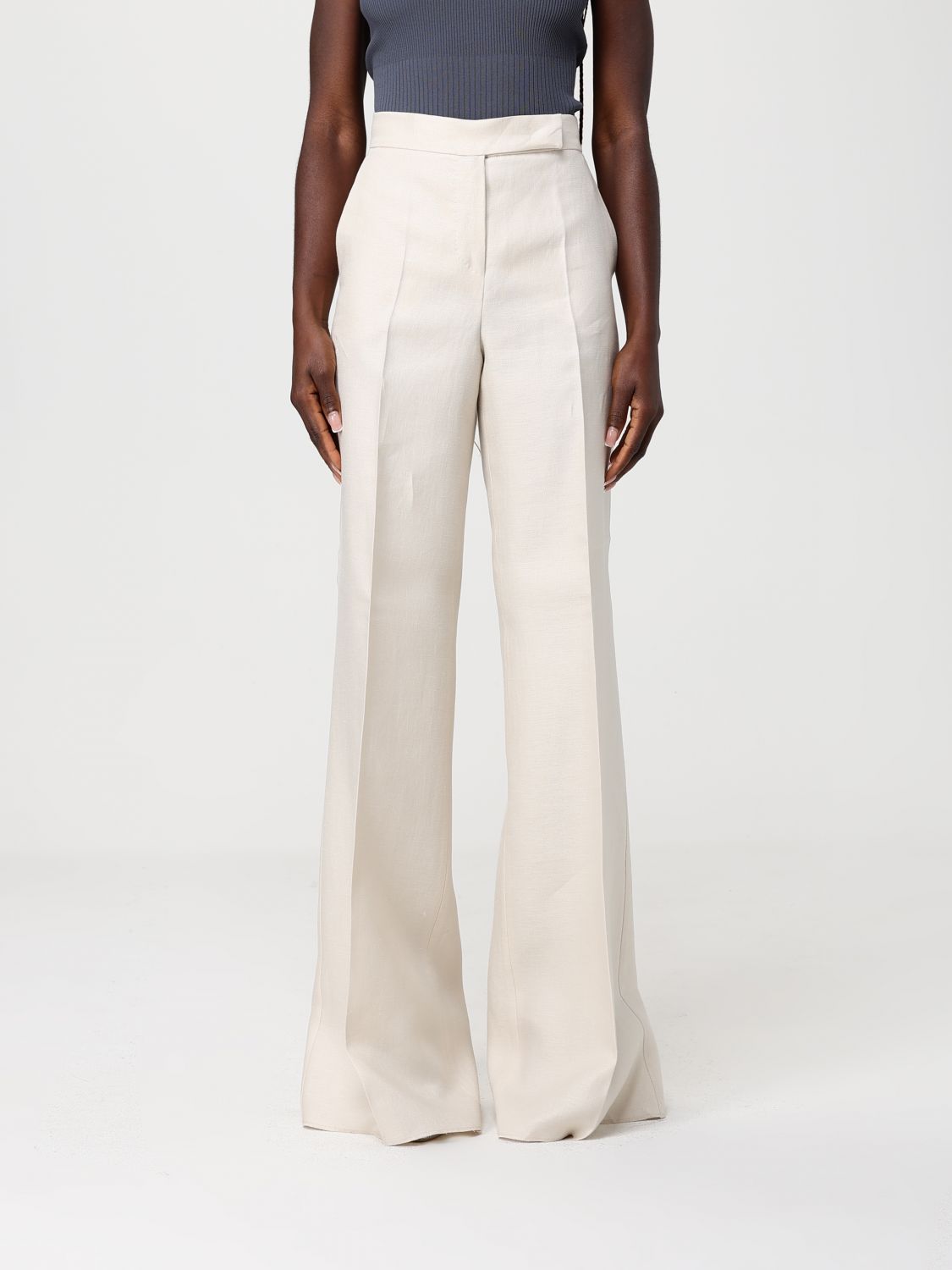 Max Mara Pants Woman Cream MAX MARA