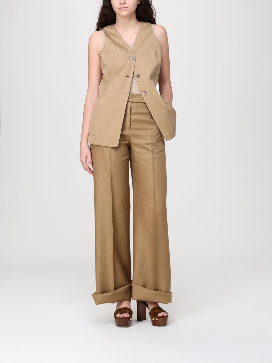 Max Mara Shorts Woman Beige MAX MARA