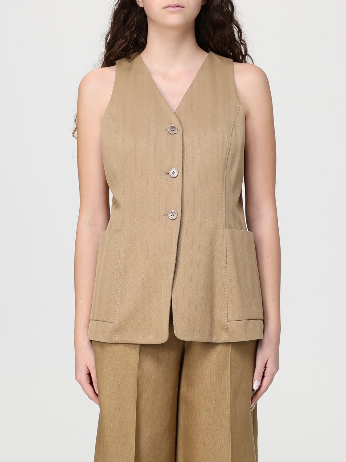 Max Mara Waistcoat Woman Beige MAX MARA