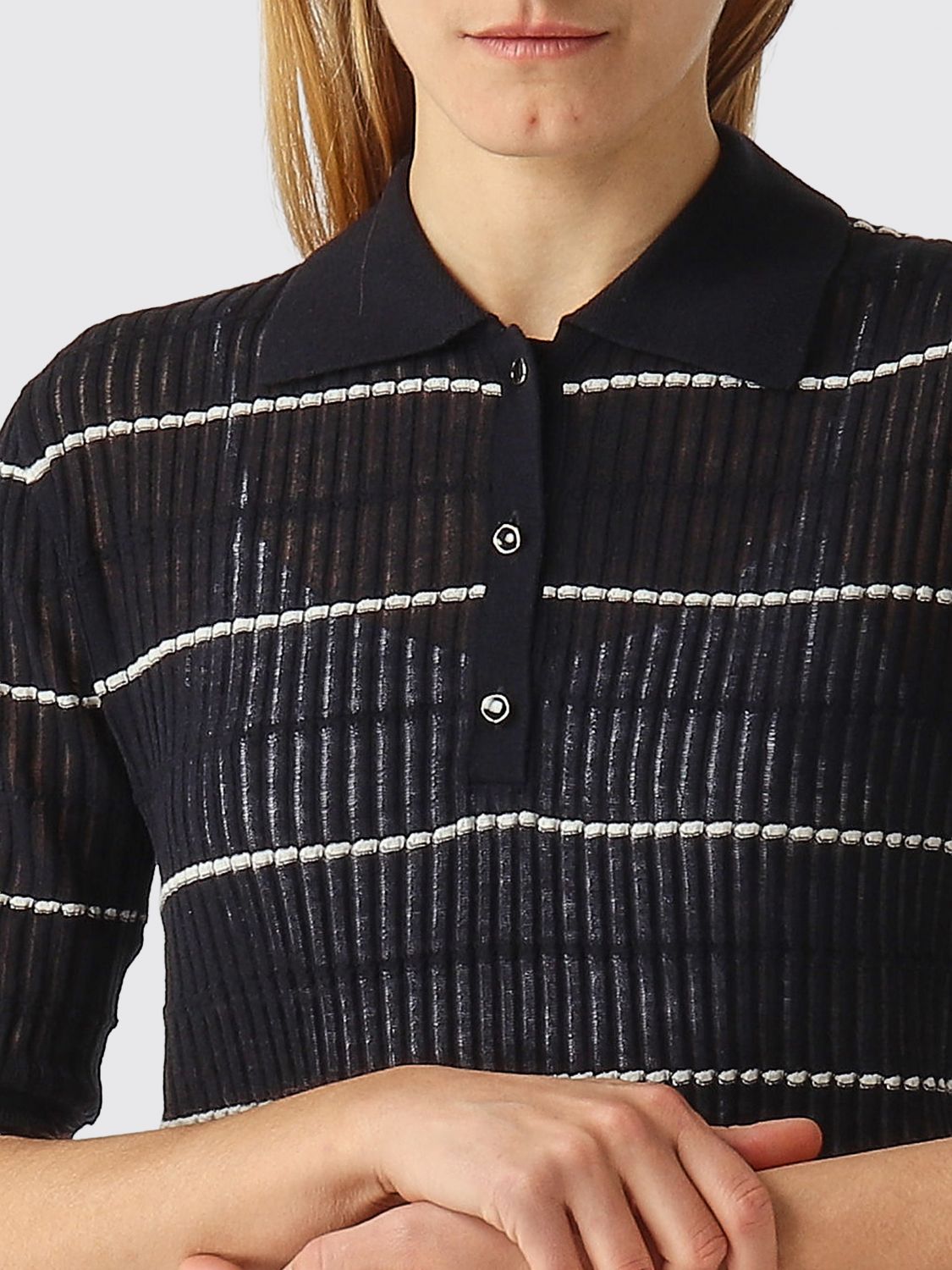 Max Mara Studio Polo Shirt Woman Blue MAX MARA STUDIO