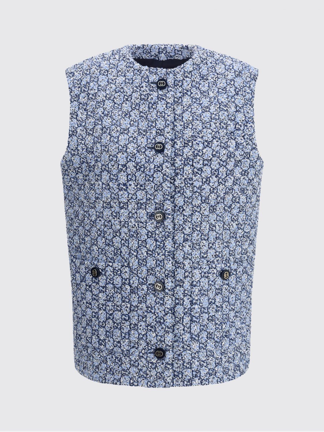 Gucci Waistcoat Woman Gnawed Blue GUCCI