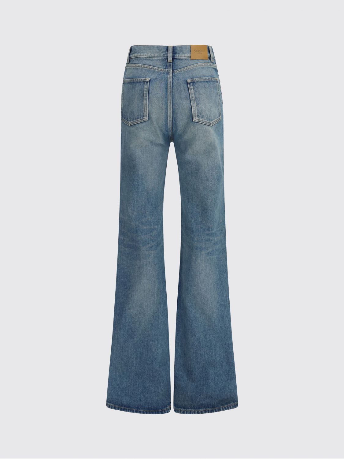Saint Laurent Women Flared Cotton Denim Jeans Saint Laurent SAINT LAURENT
