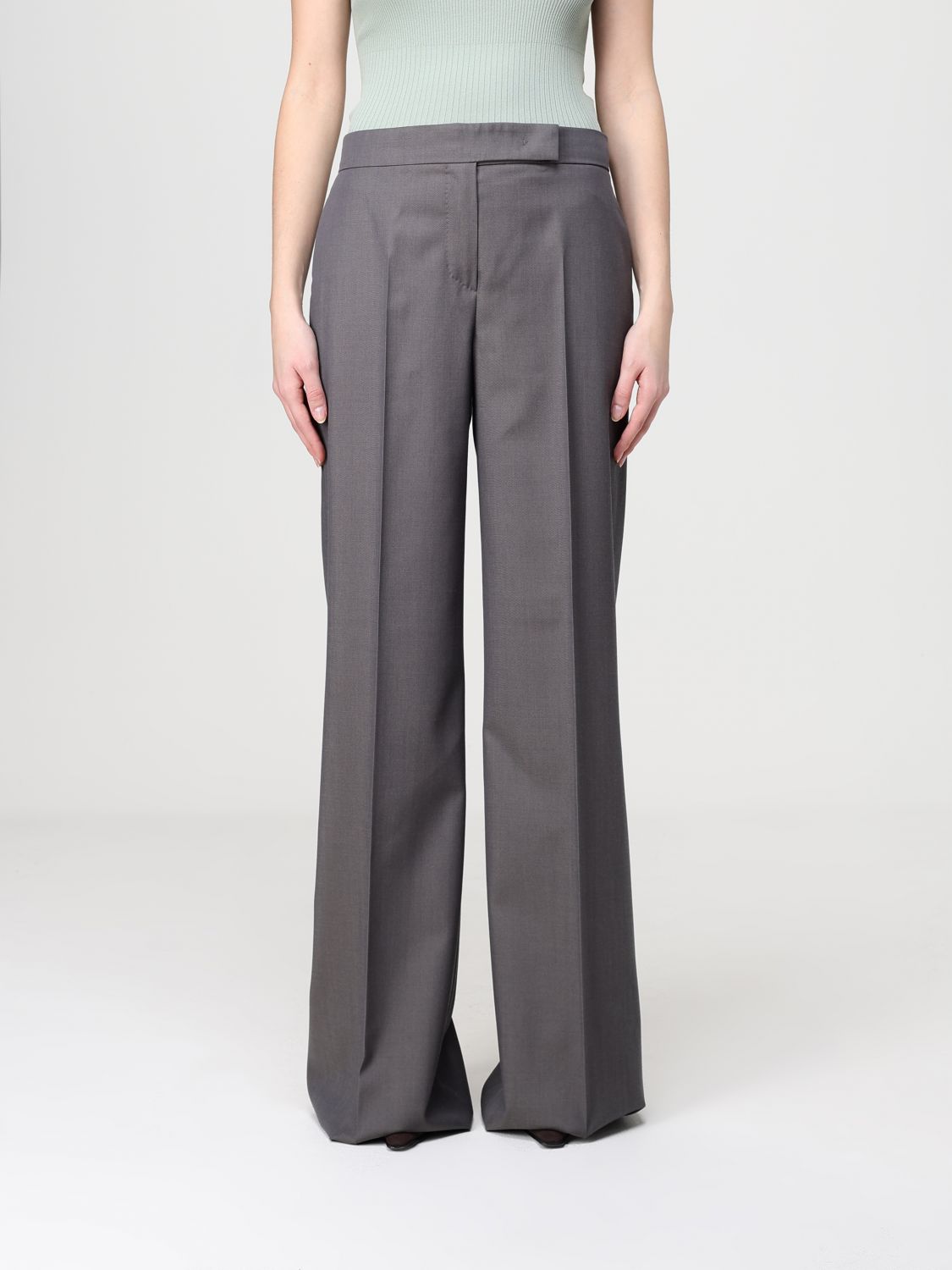 Max Mara Pants Woman Grey MAX MARA