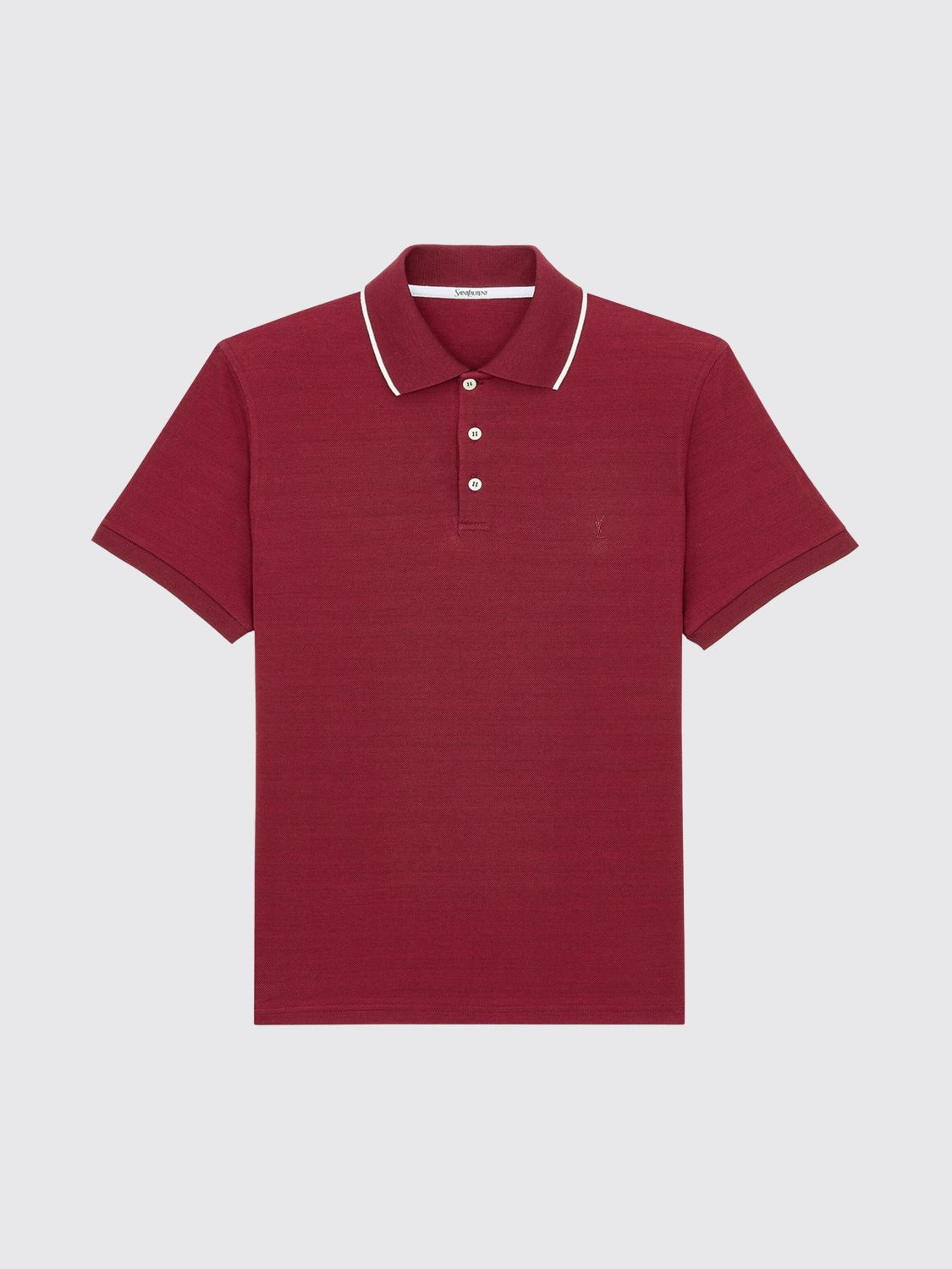 Saint Laurent Polo Shirt Men Burgundy SAINT LAURENT