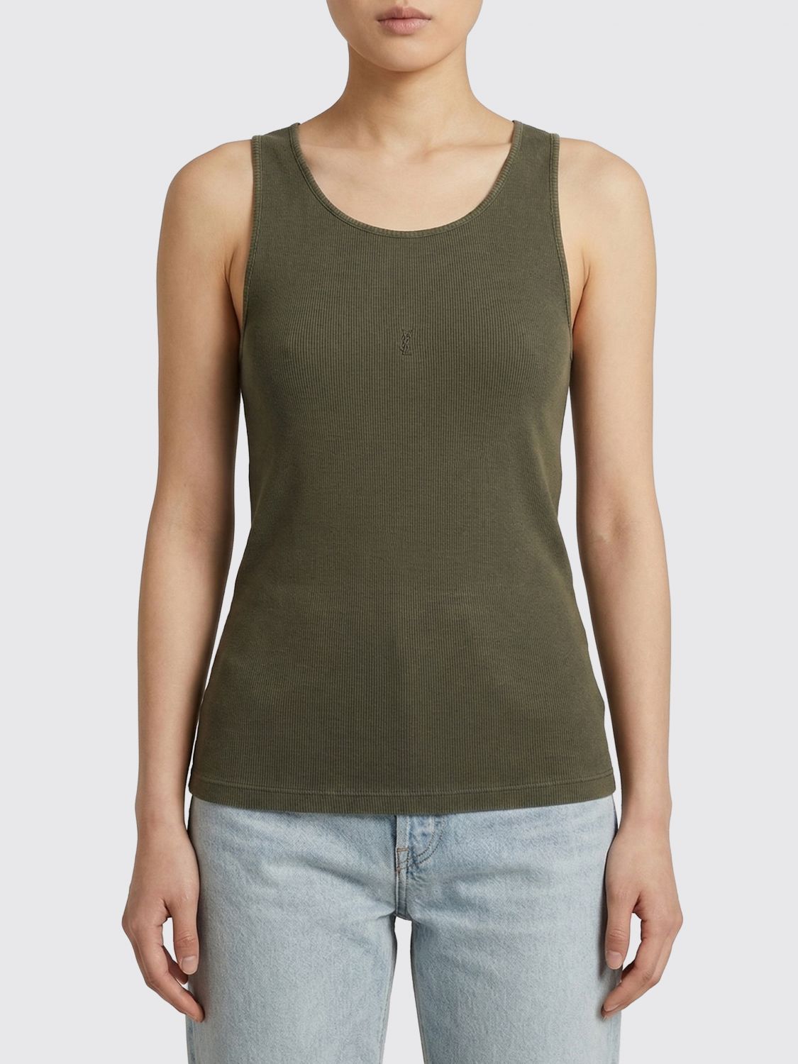 Saint Laurent T-Shirt Woman Green SAINT LAURENT