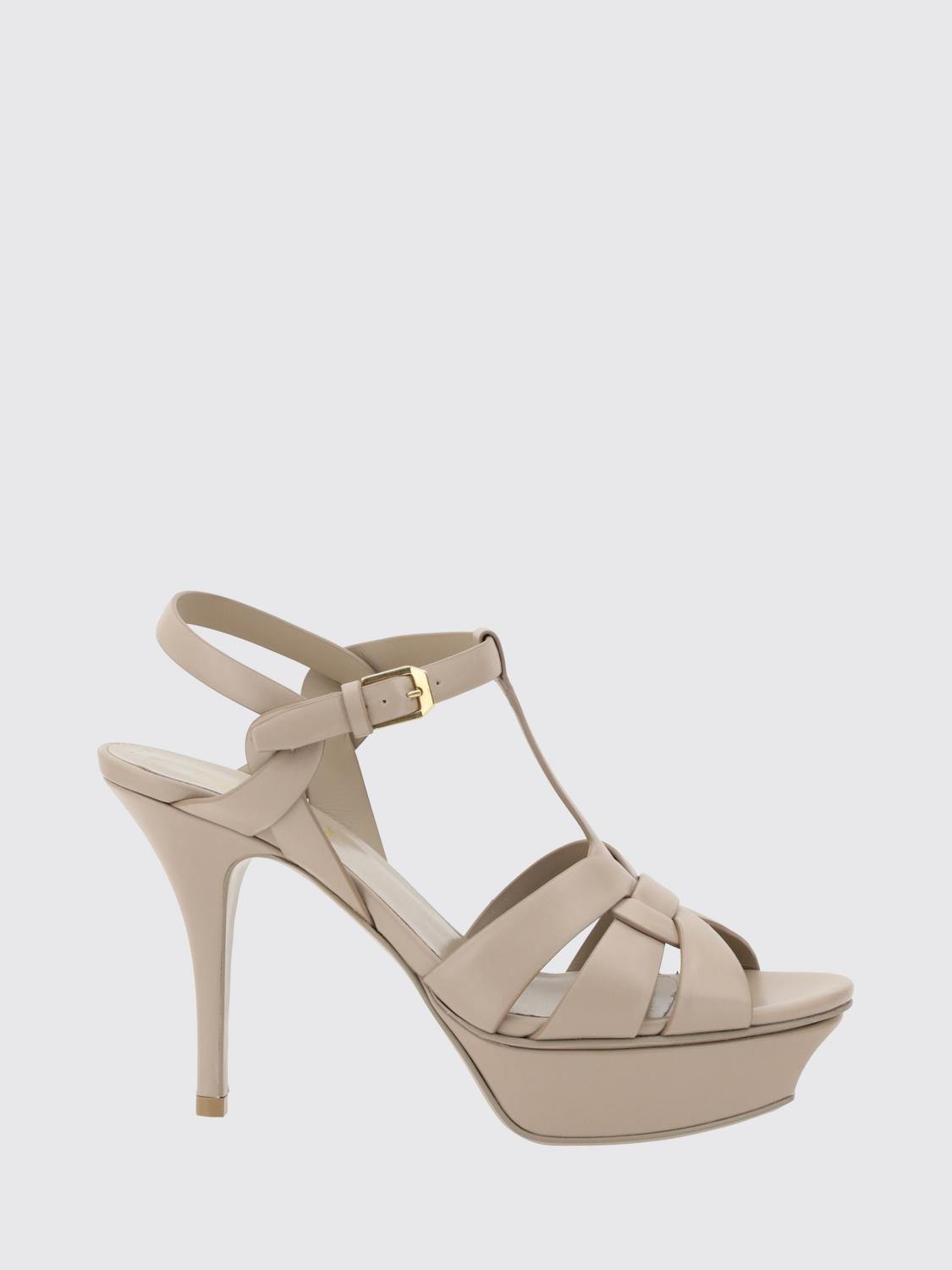 Saint Laurent Heeled Sandal Woman Brown SAINT LAURENT