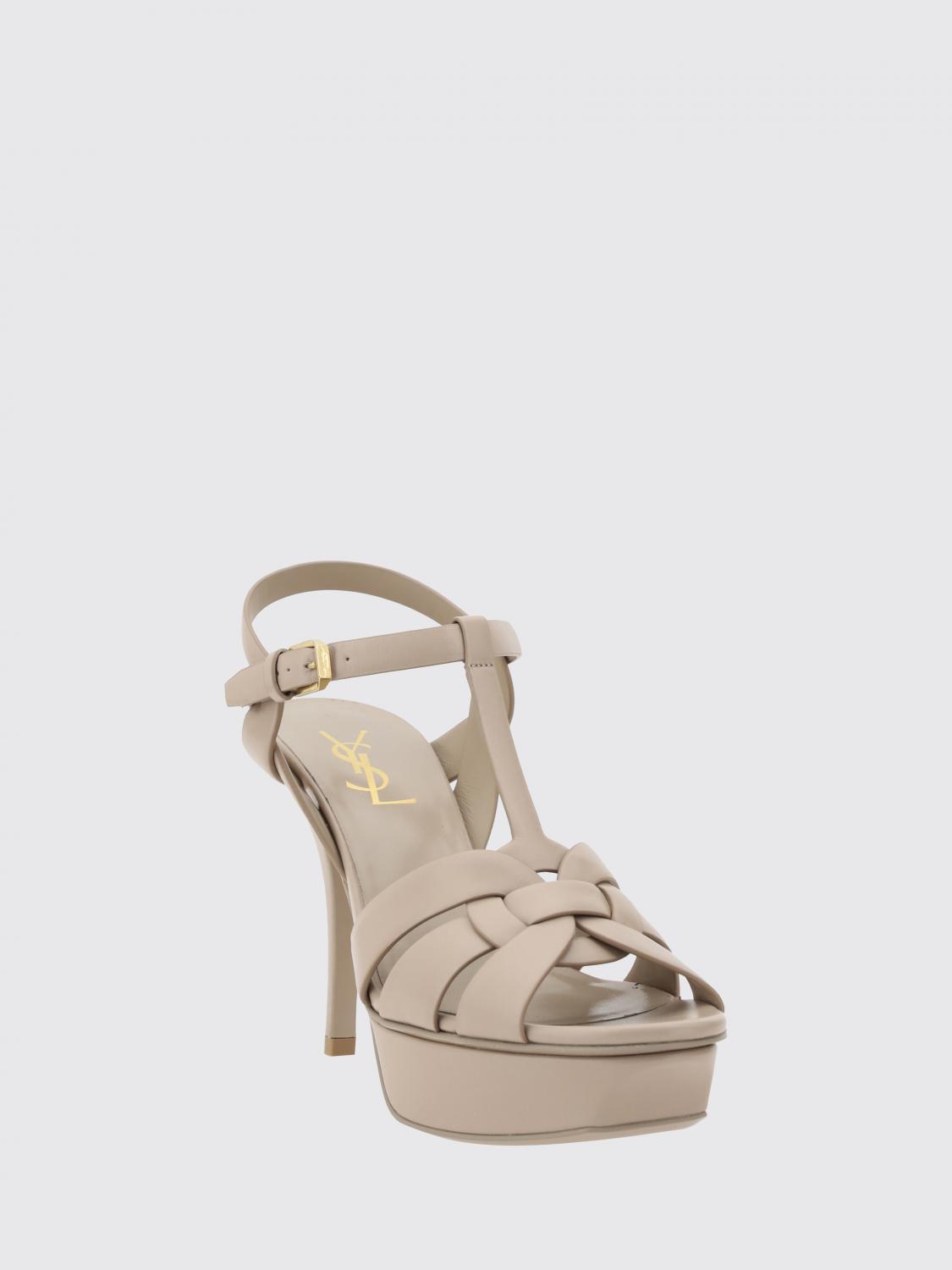 Saint Laurent Heeled Sandal Woman Brown SAINT LAURENT
