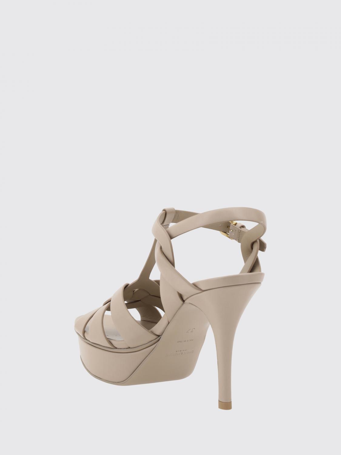 Saint Laurent Heeled Sandal Woman Brown SAINT LAURENT