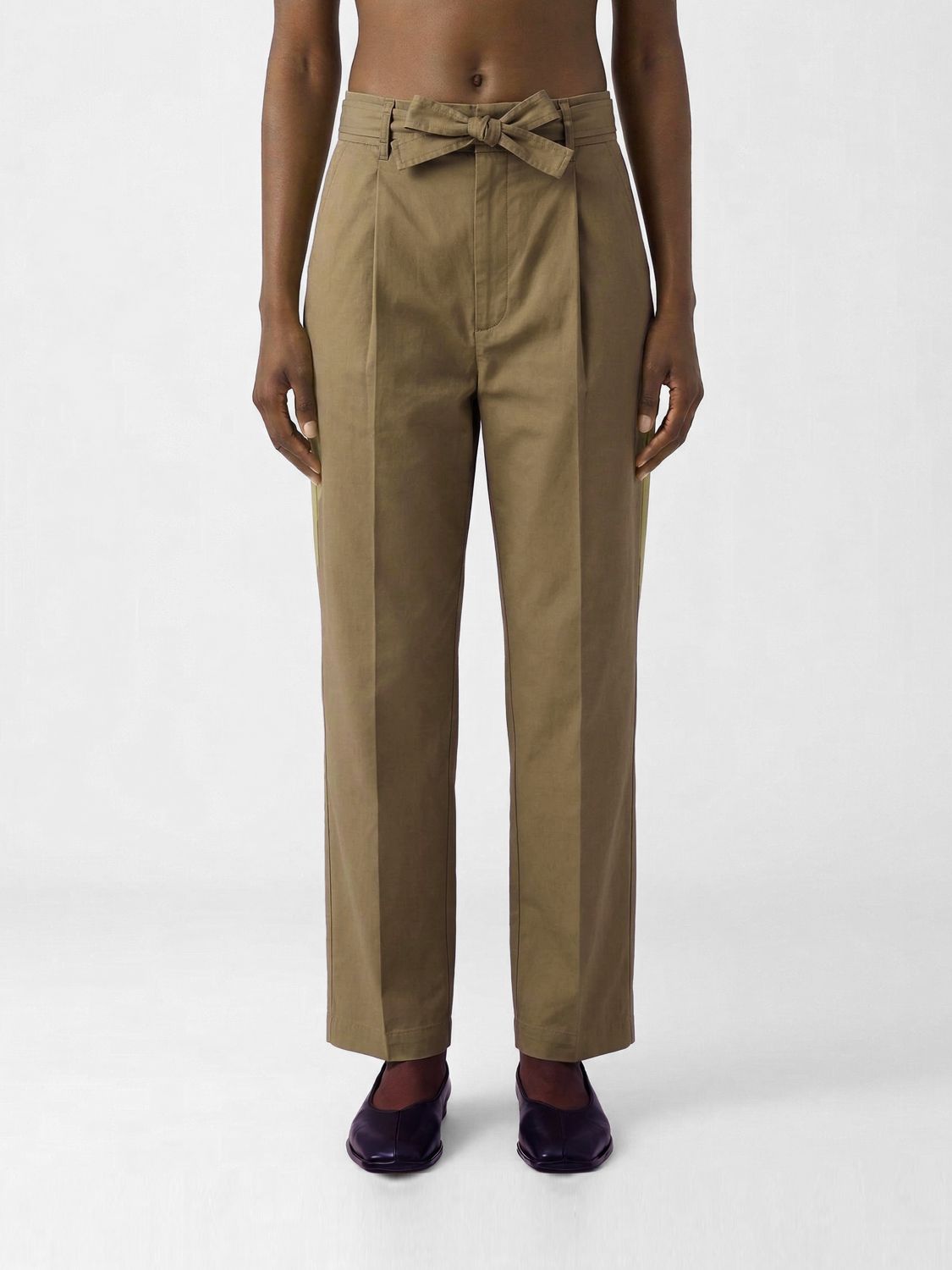 Saint Laurent Pants Woman Kaki SAINT LAURENT