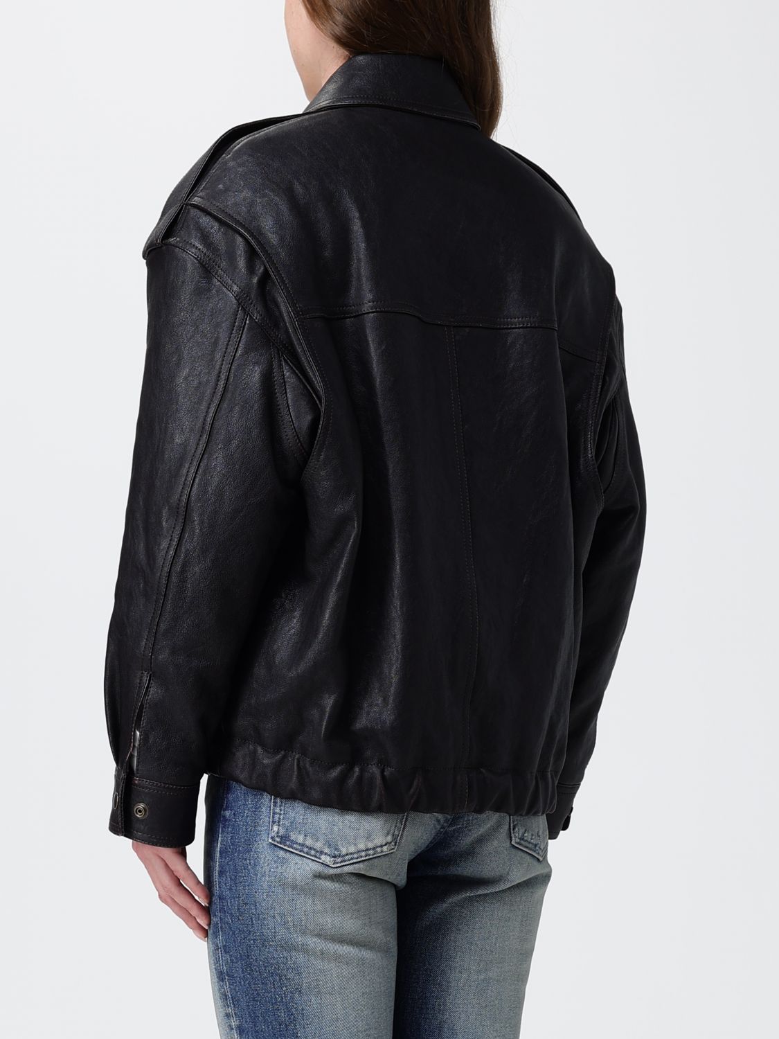 Saint Laurent Jacket Woman Brown SAINT LAURENT