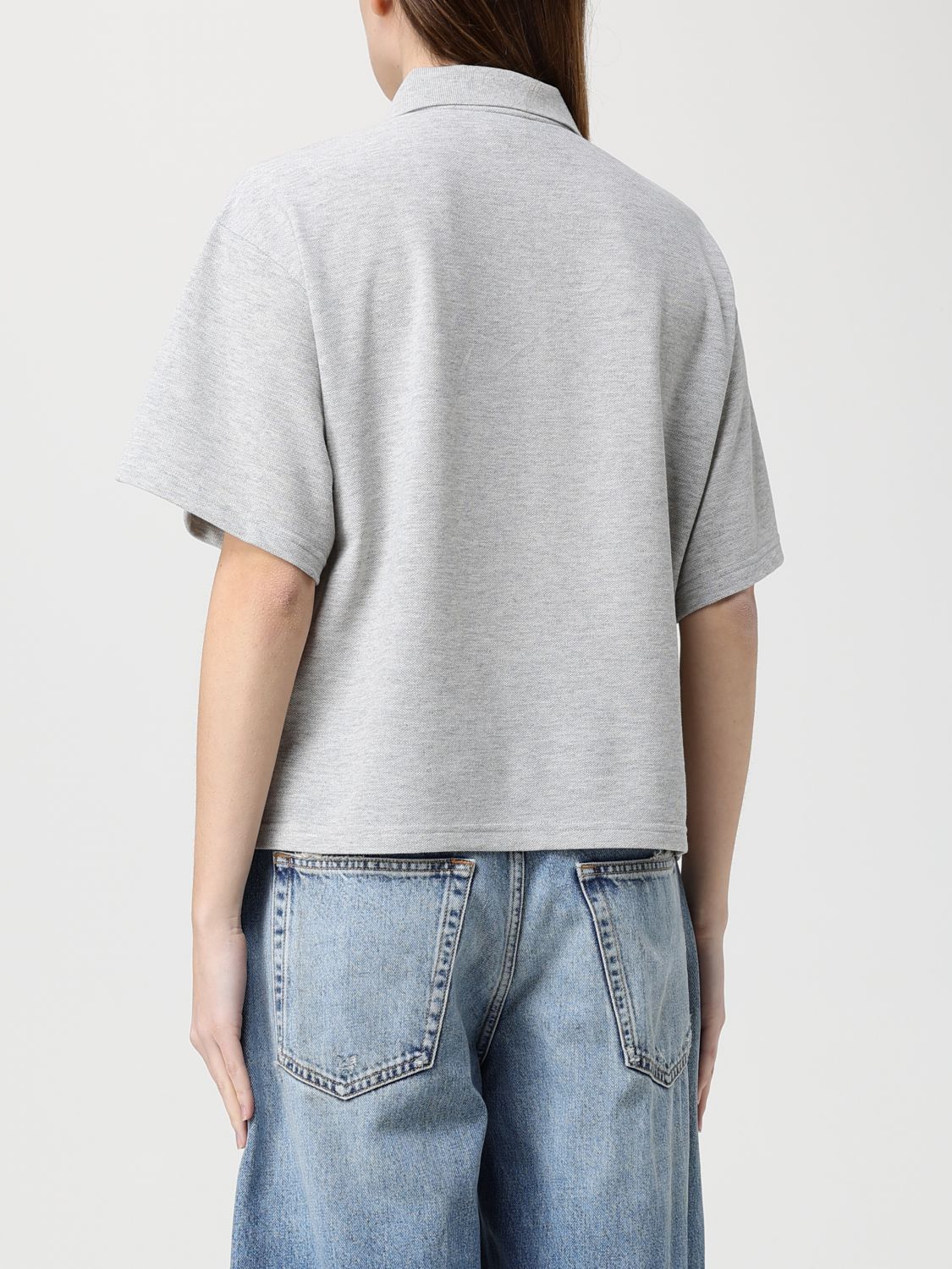 Saint Laurent Polo Shirt Woman Grey SAINT LAURENT