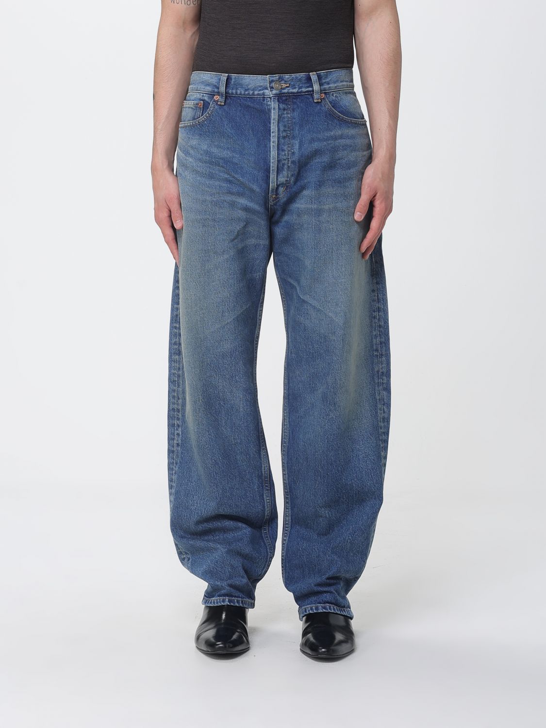 Saint Laurent Men Cotton Denim Baggy Jeans Saint Laurent SAINT LAURENT