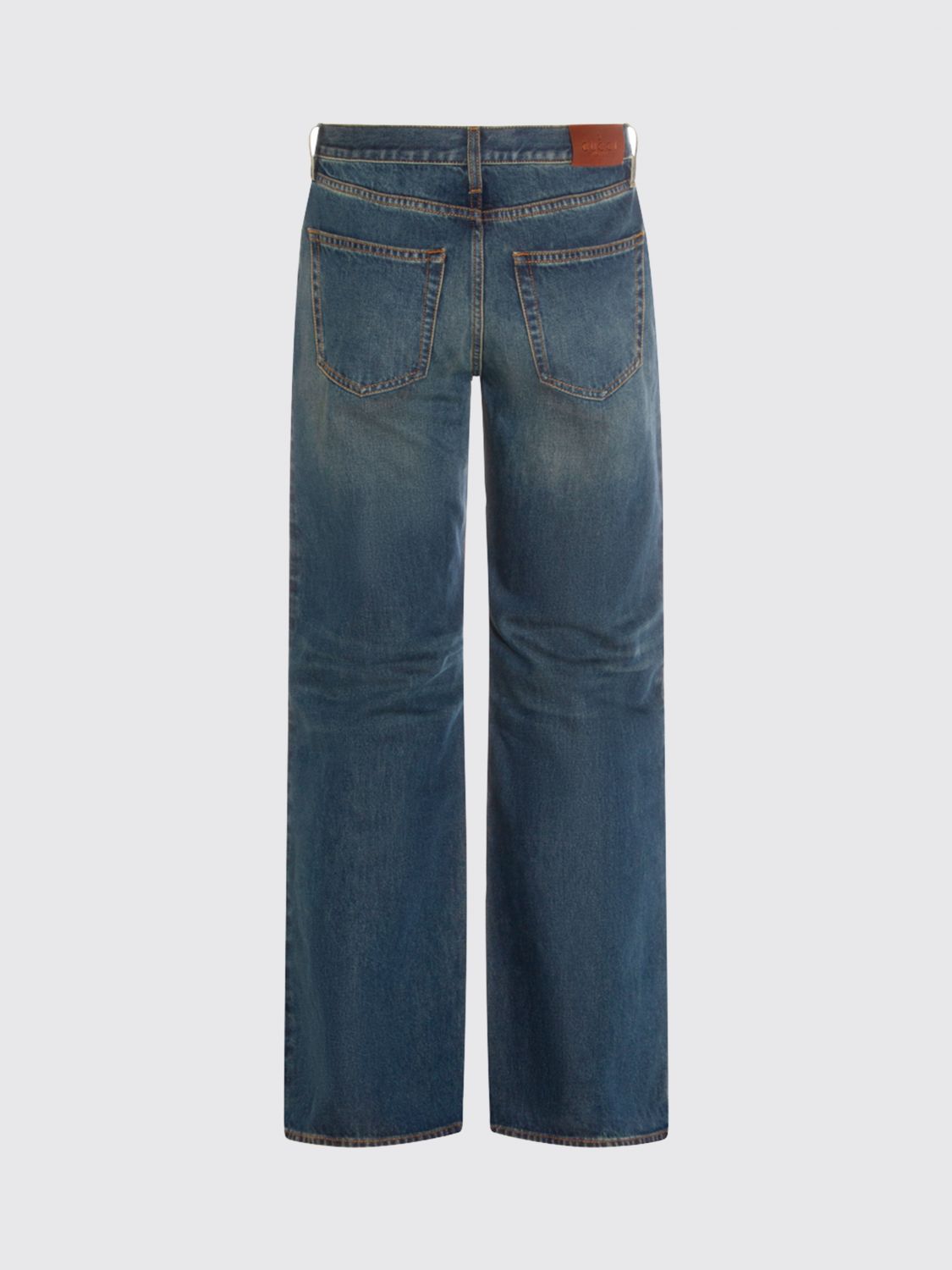 Cotton Denim Wide Leg Jeans With Horsebit Gucci GUCCI