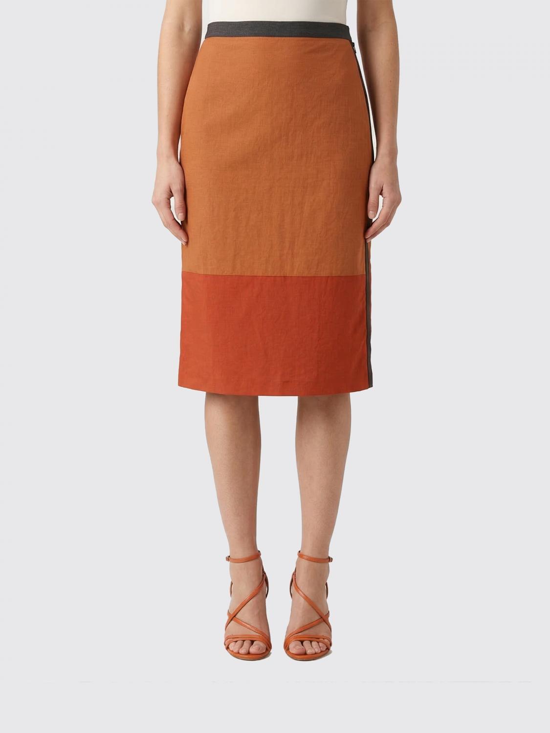 Saint Laurent Skirt Woman Ocher SAINT LAURENT