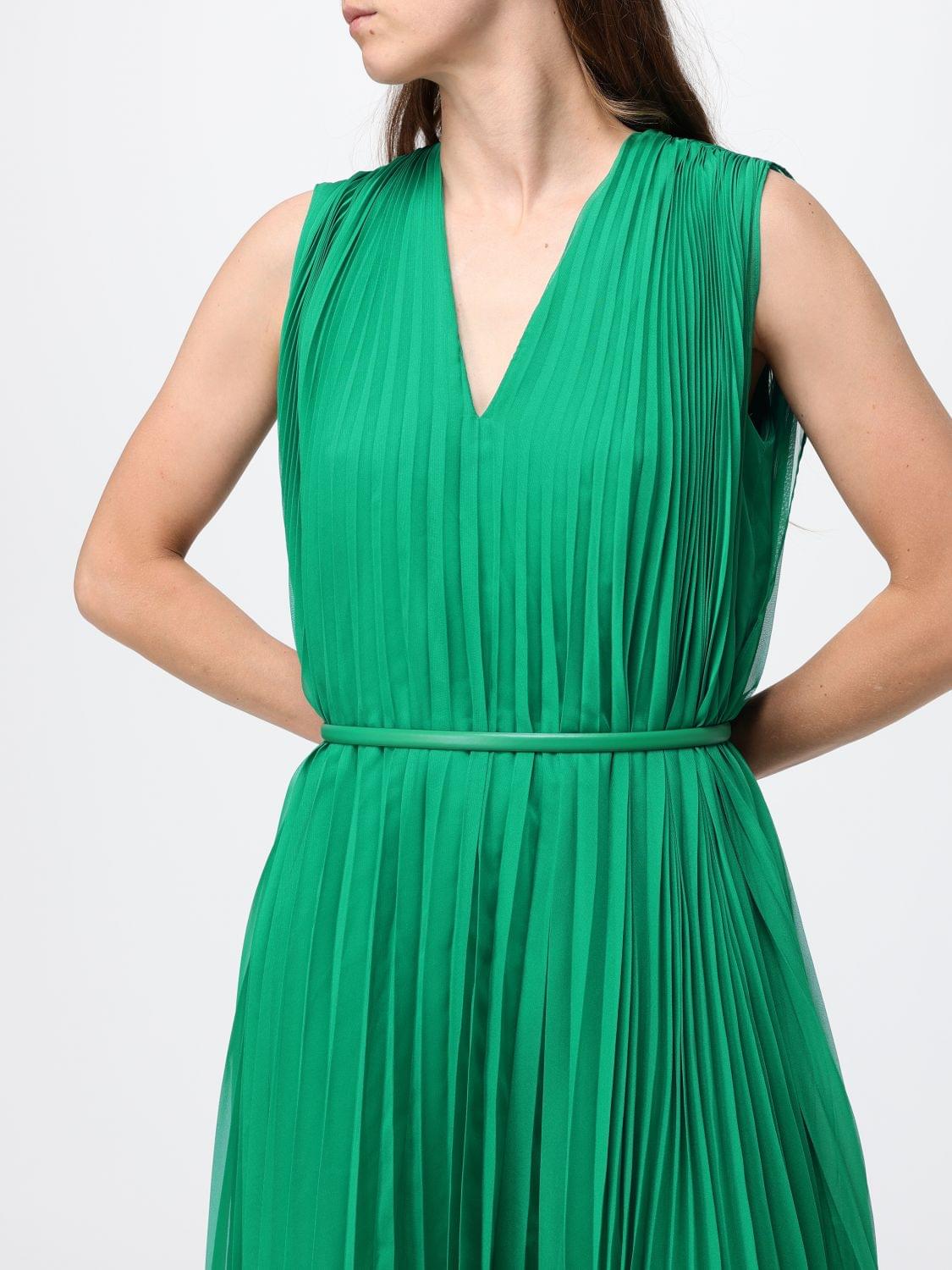 Max Mara Women Pleated Dress With Belt Max Mara MAX MARA