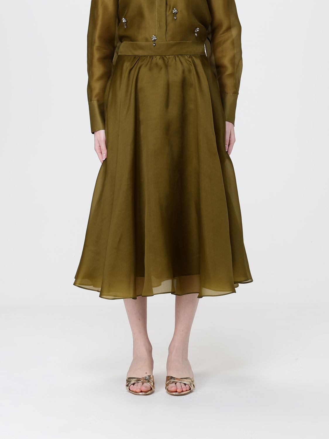 Max Mara Skirt Woman Olive MAX MARA
