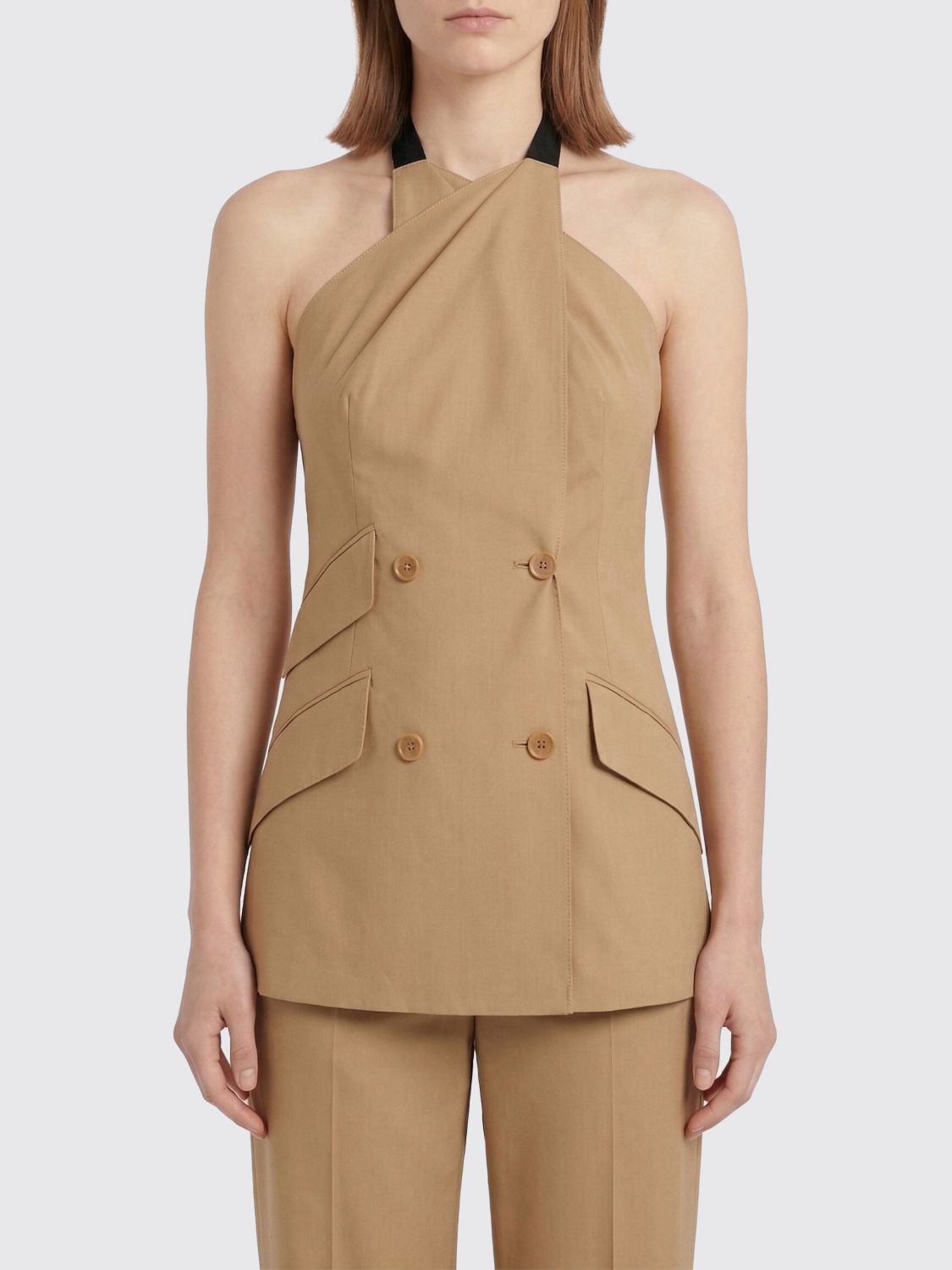 Max Mara Waistcoat Woman Brown MAX MARA