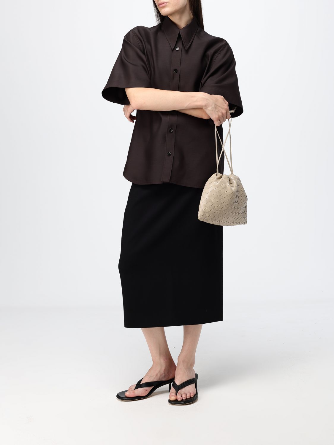 Bottega Veneta Shirt Woman Brown BOTTEGA VENETA