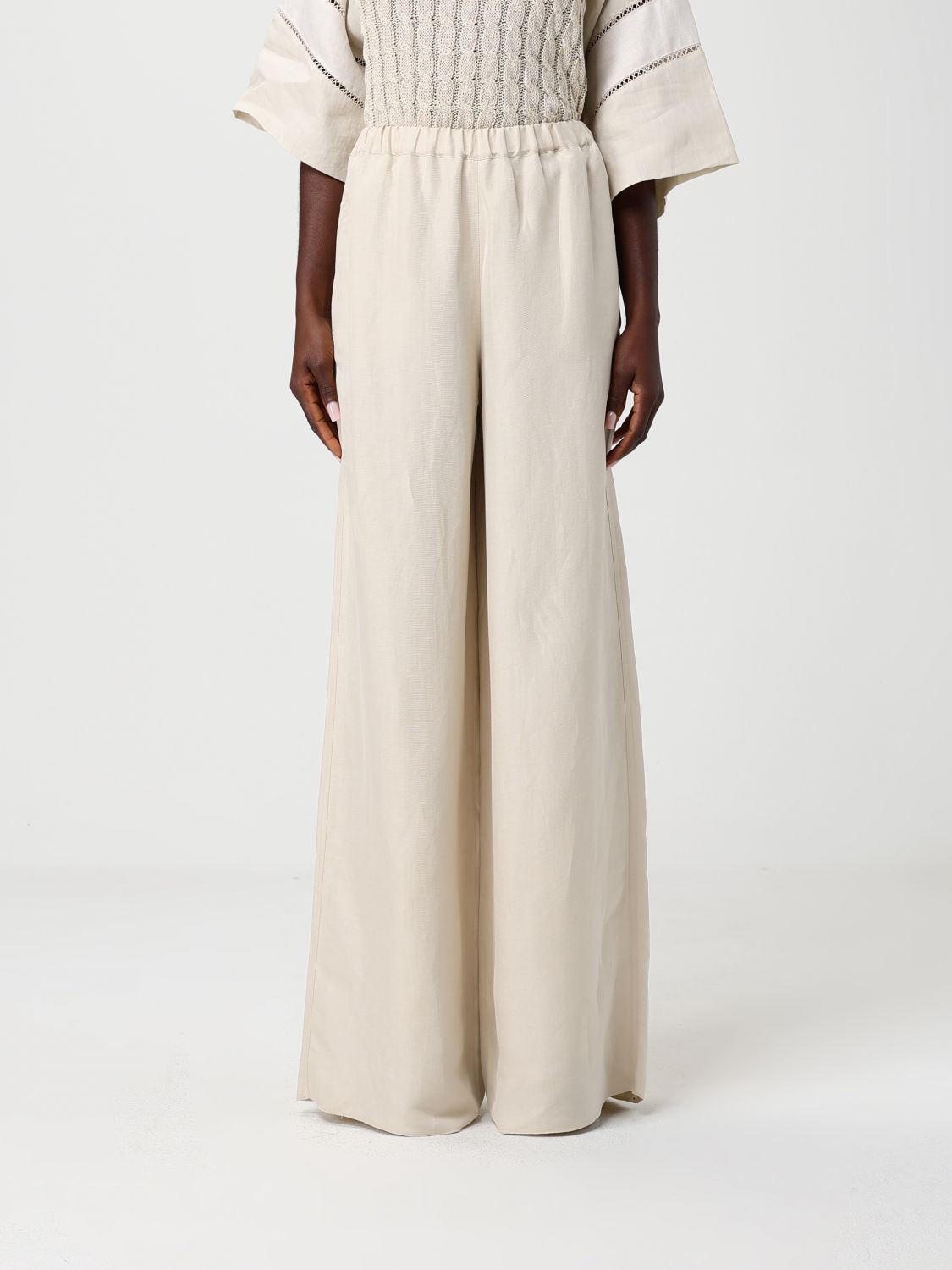 Max Mara Pants Woman Beige MAX MARA