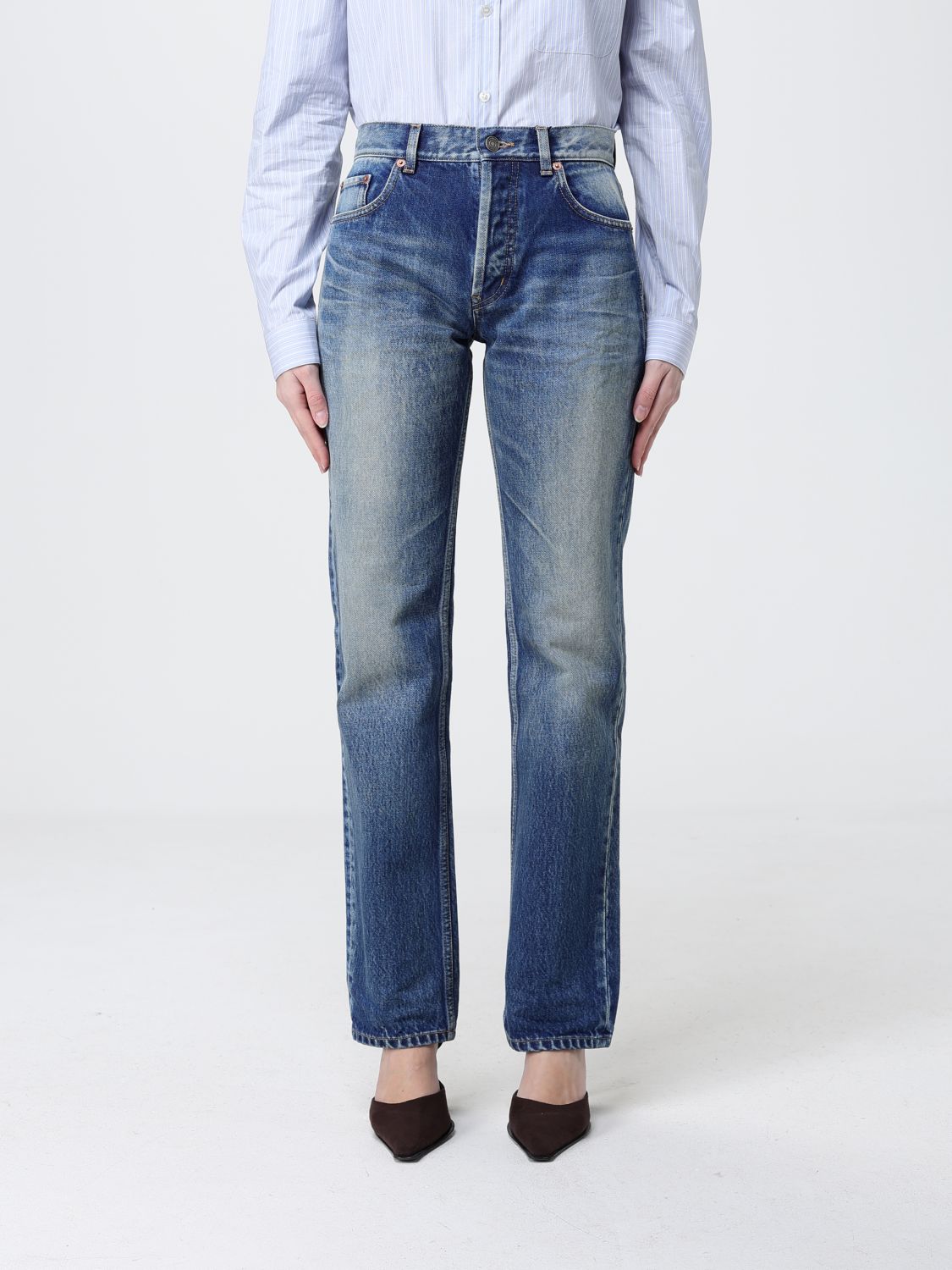 Saint Laurent Jeans Woman Blue SAINT LAURENT
