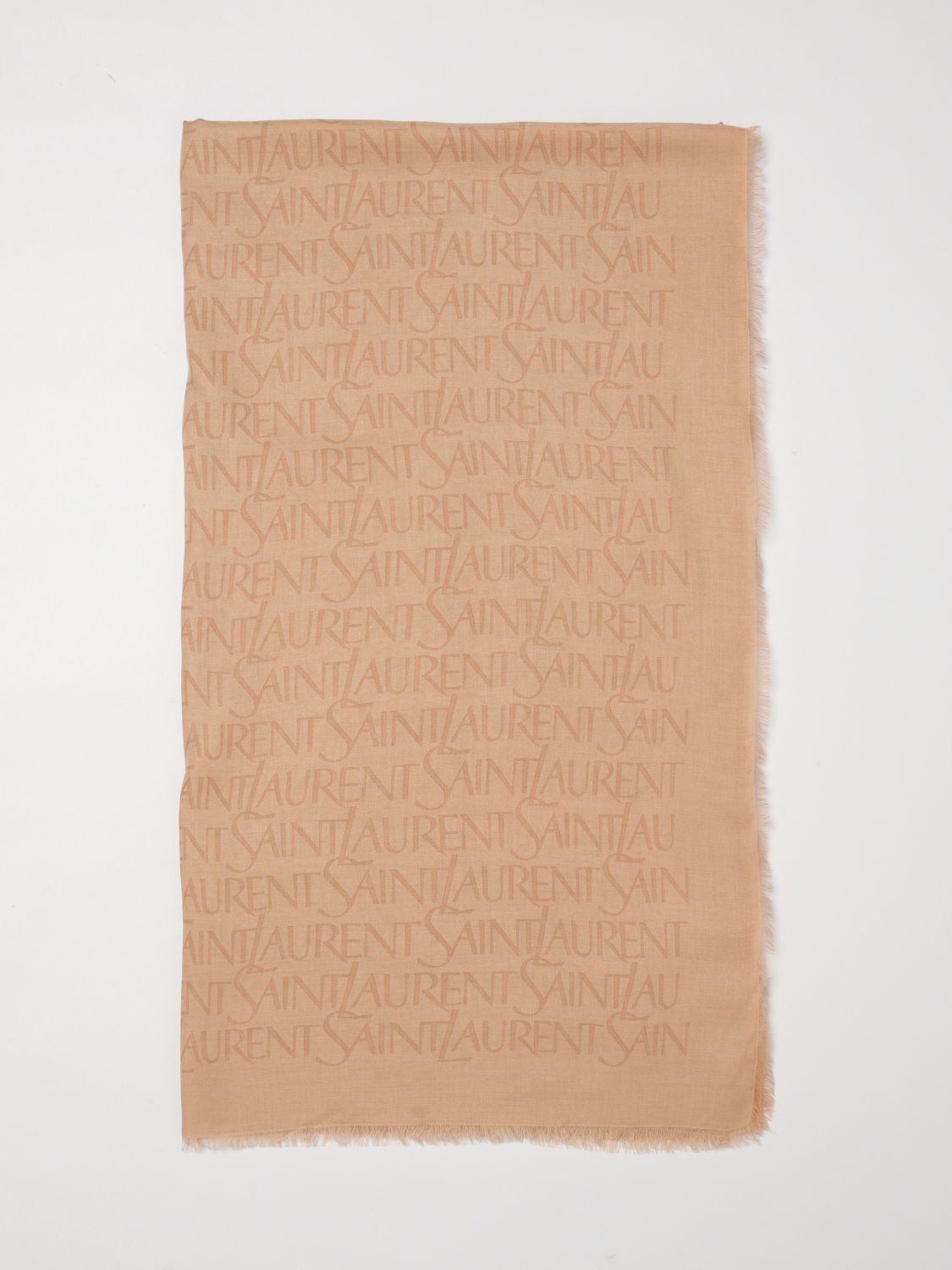 Saint Laurent Scarf Woman Beige SAINT LAURENT