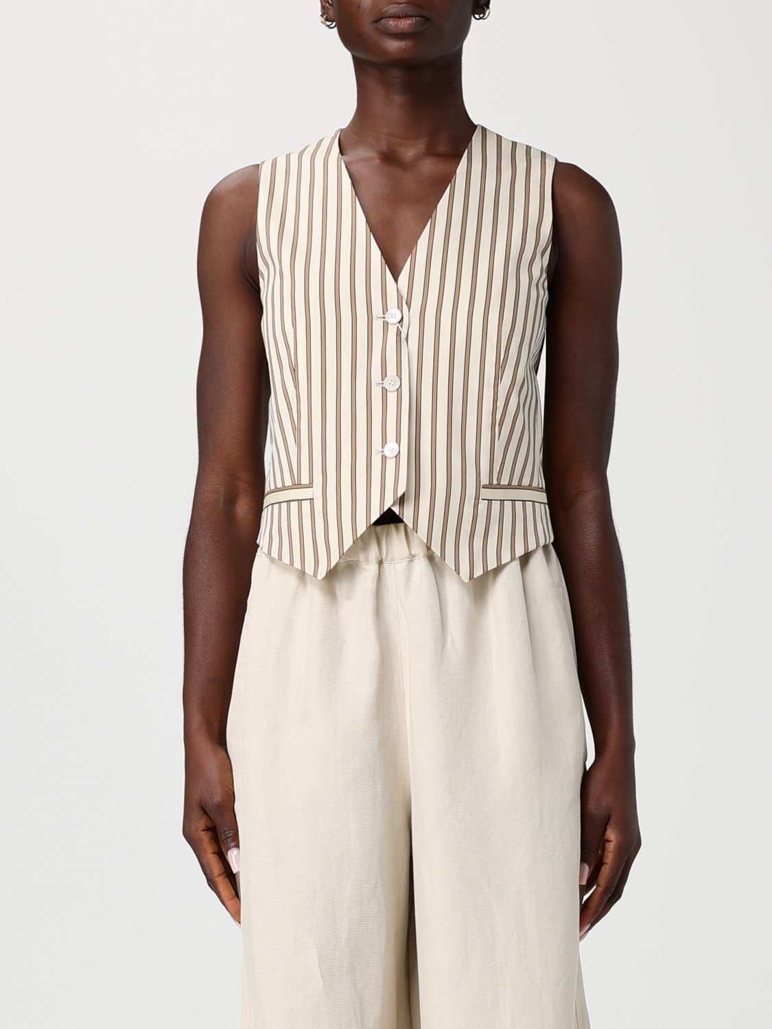 Max Mara Waistcoat Woman Beige MAX MARA