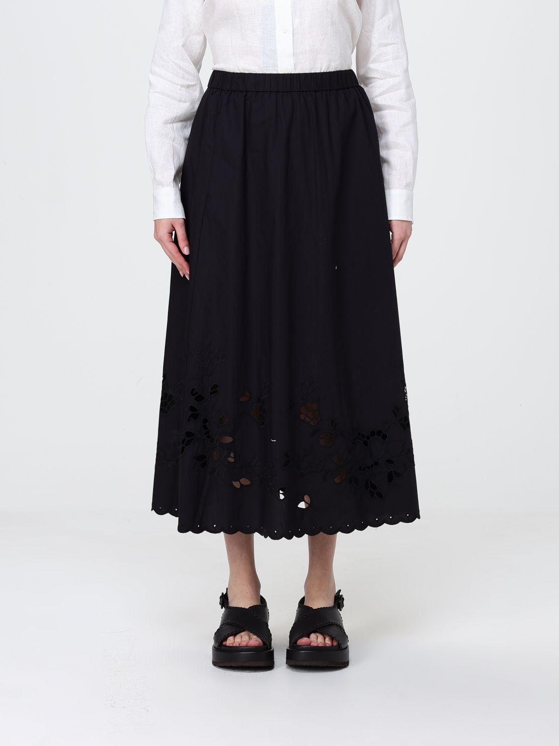 Weekend Max Mara Women Weekend Max Mara Caravan Midi Cotton Skirt With Bandana Print WEEKEND MAX MARA