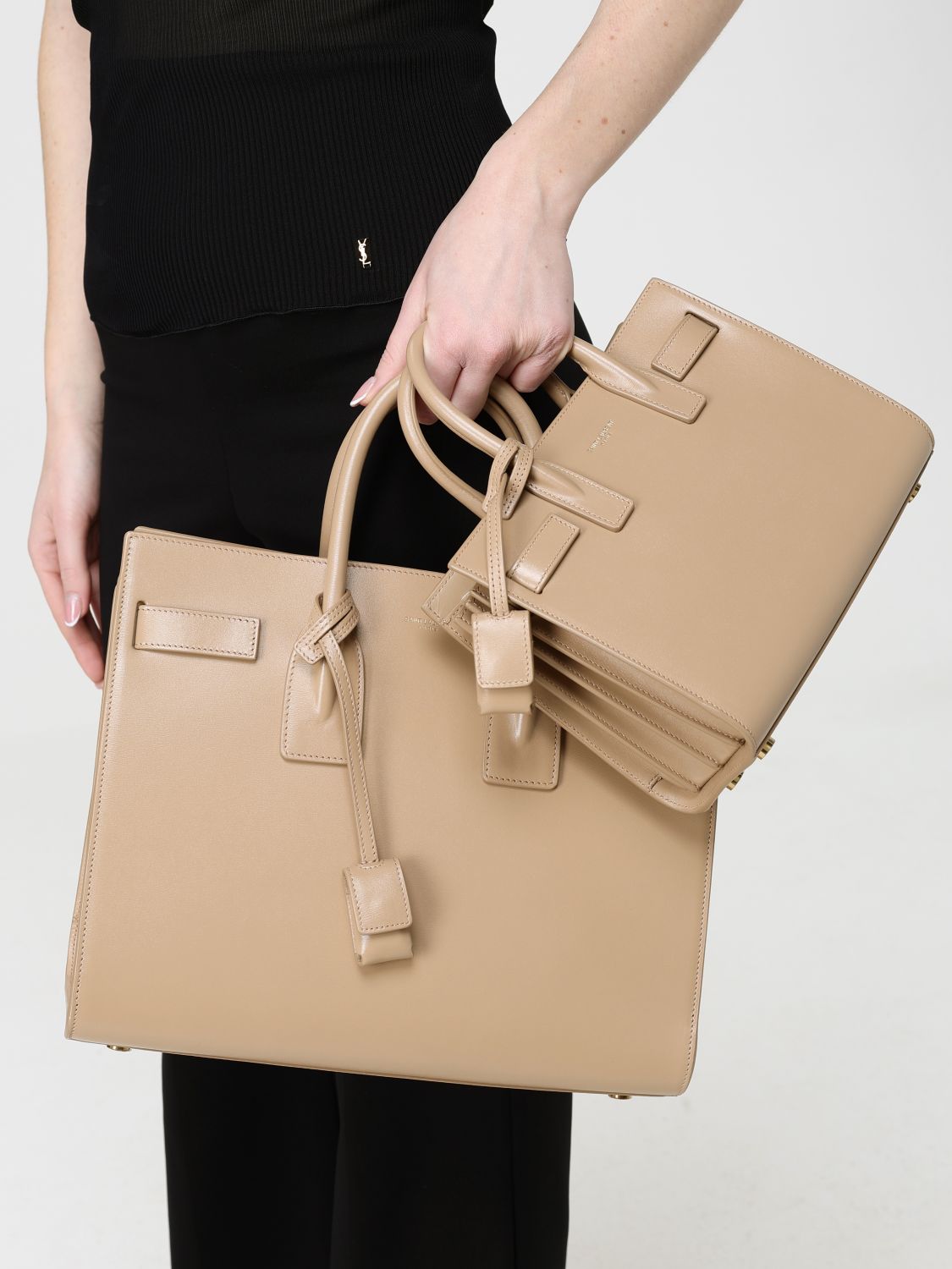 Saint Laurent Handbag Woman Beige SAINT LAURENT