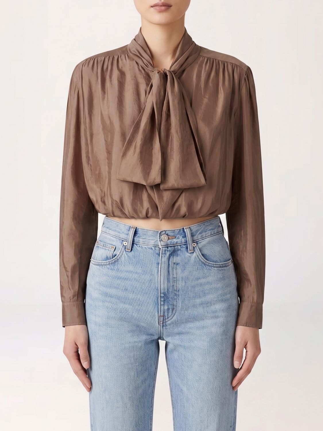 Saint Laurent Top Woman Brown SAINT LAURENT