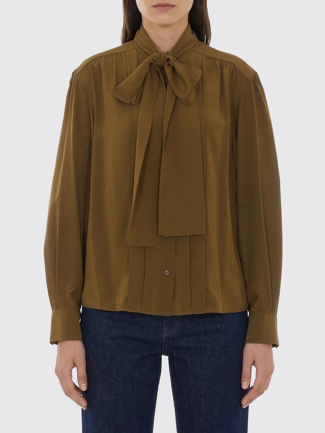 Saint Laurent Shirt Woman Green SAINT LAURENT
