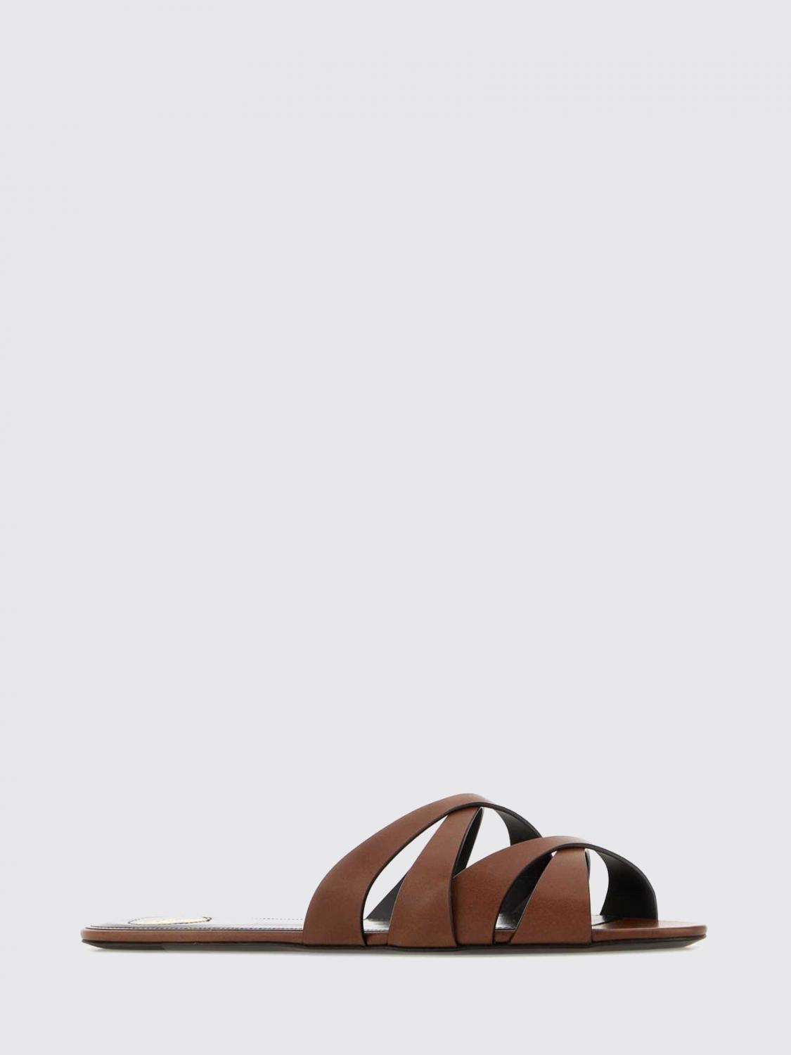 Saint Laurent Heeled Sandal Woman Brown SAINT LAURENT