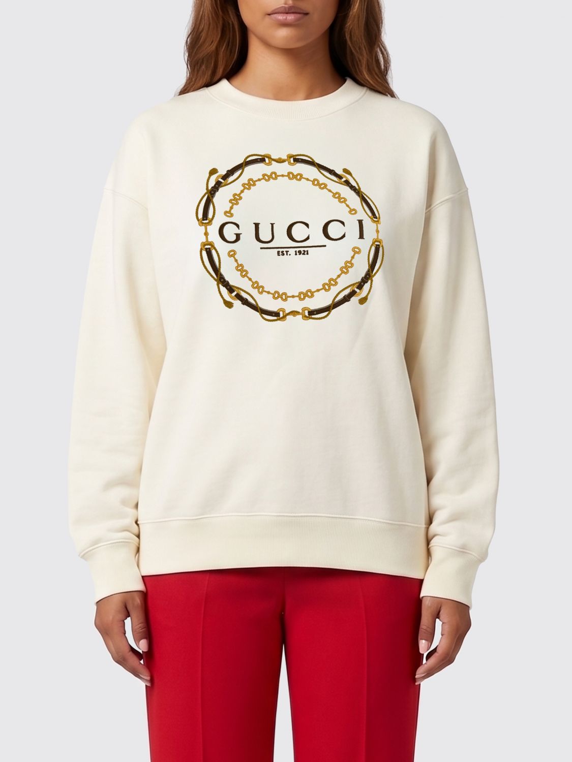 Gucci Sweatshirt Woman Yellow Cream GUCCI