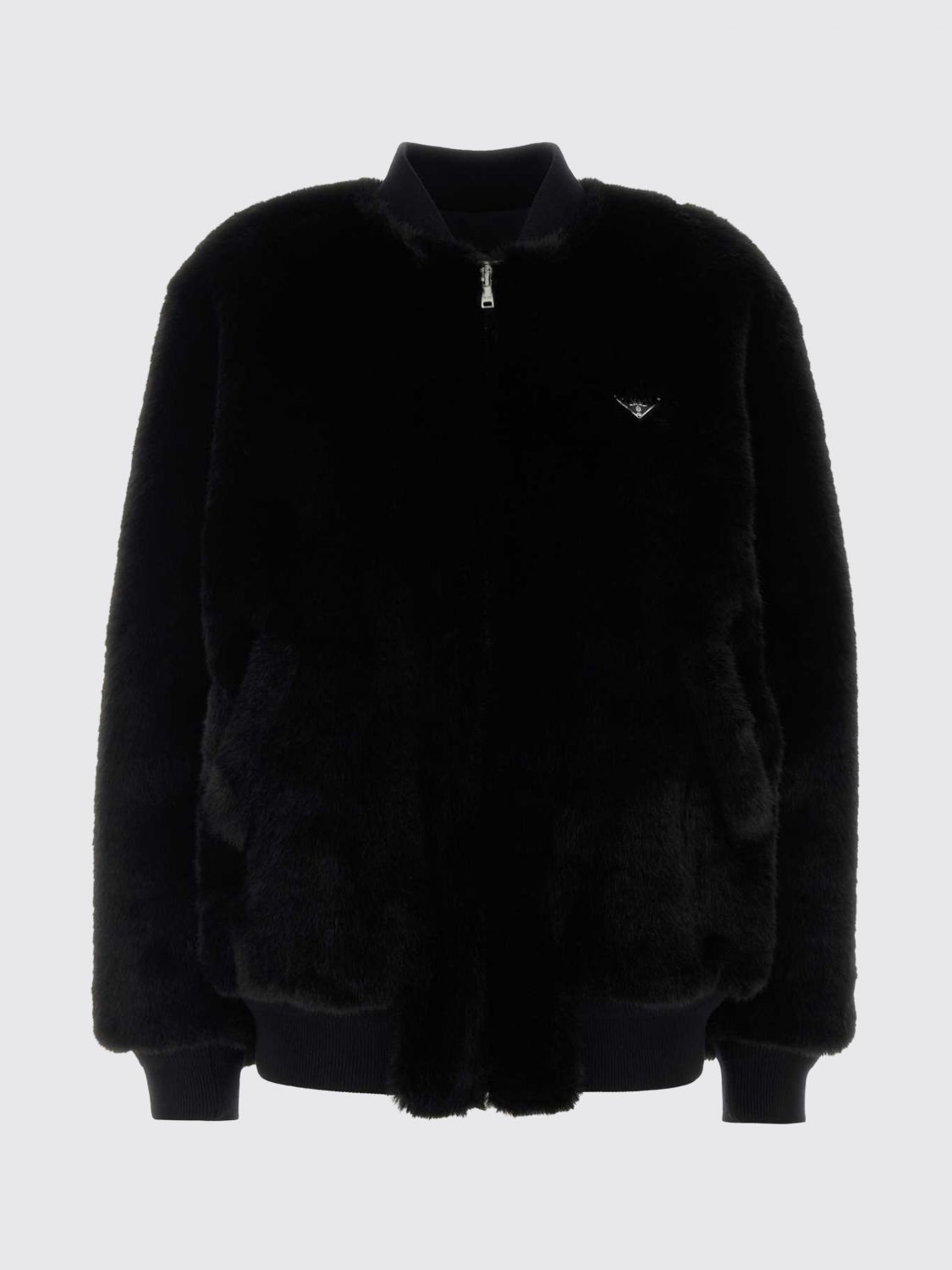 Prada Fur Coat Woman Black PRADA