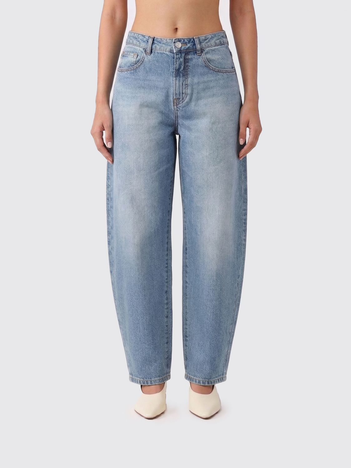 AlaiA Women Baggy Cotton Denim Jeans Alaia ALAIA