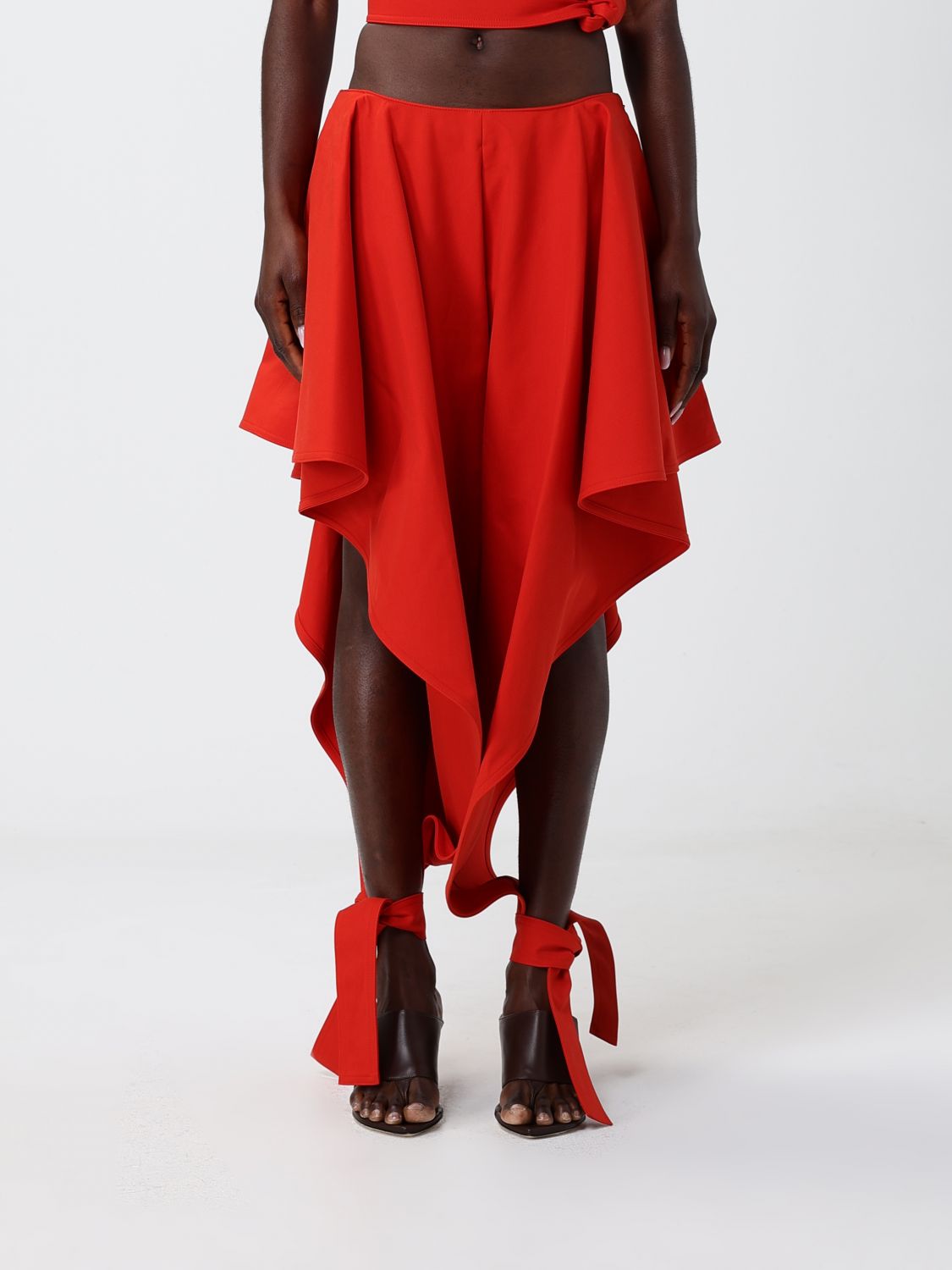 AlaiA Women AlaiA Asymmetric Cotton Trousers ALAIA