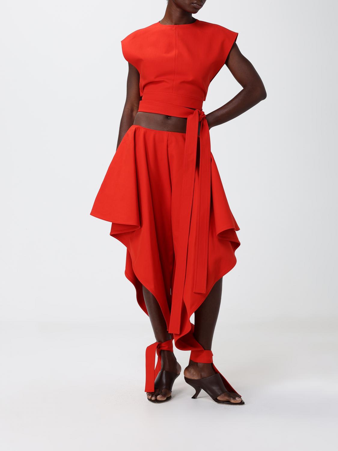 AlaiA Women AlaiA Asymmetric Cotton Trousers ALAIA