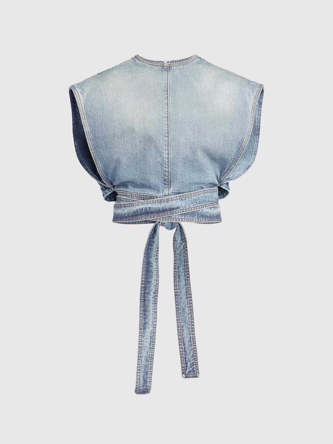 Alai�A Women Cropped Cotton Denim Top Alaia ALAIA