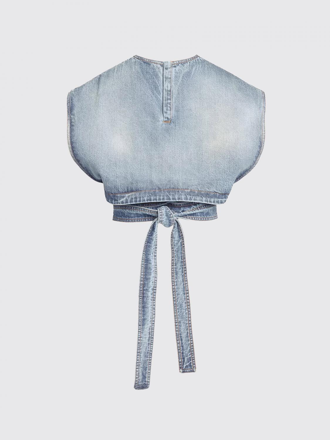 Alai�A Women Cropped Cotton Denim Top Alaia ALAIA