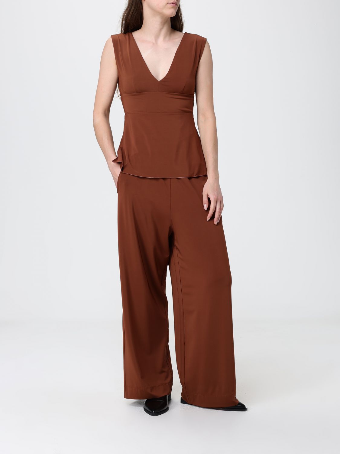 Max Mara Pants Woman Brown MAX MARA