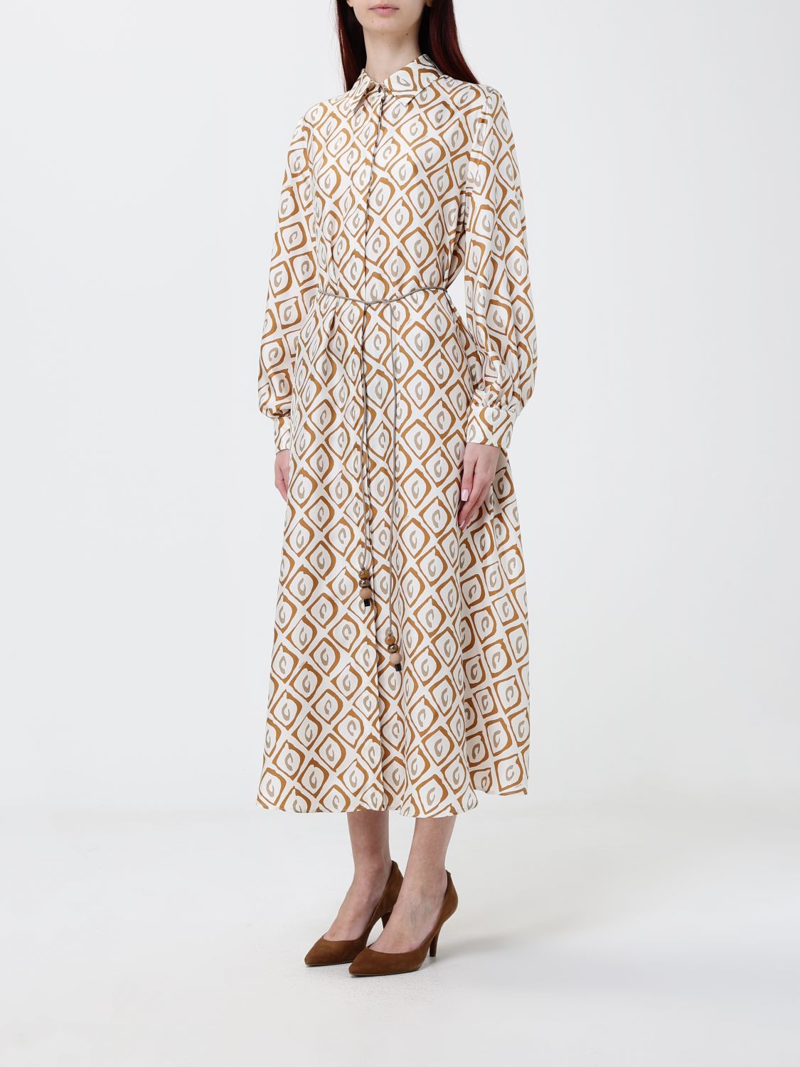 Max Mara Women Printed Silk Shirt Dress Max Mara MAX MARA
