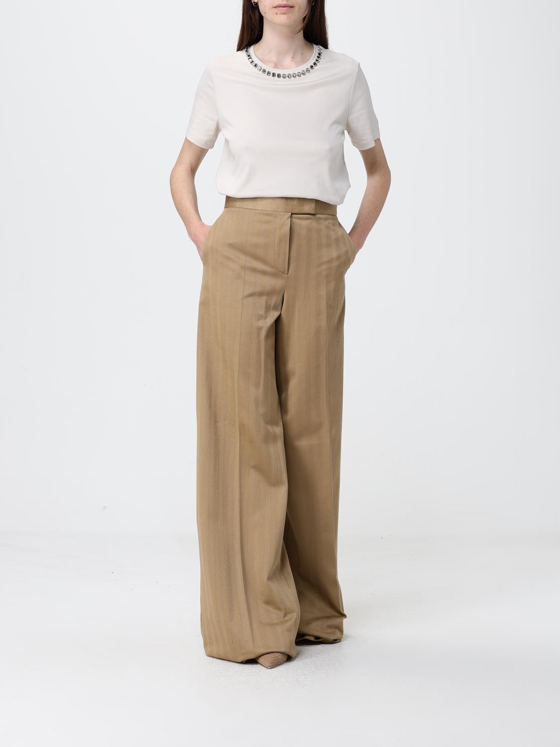 Max Mara Pants Woman Beige MAX MARA