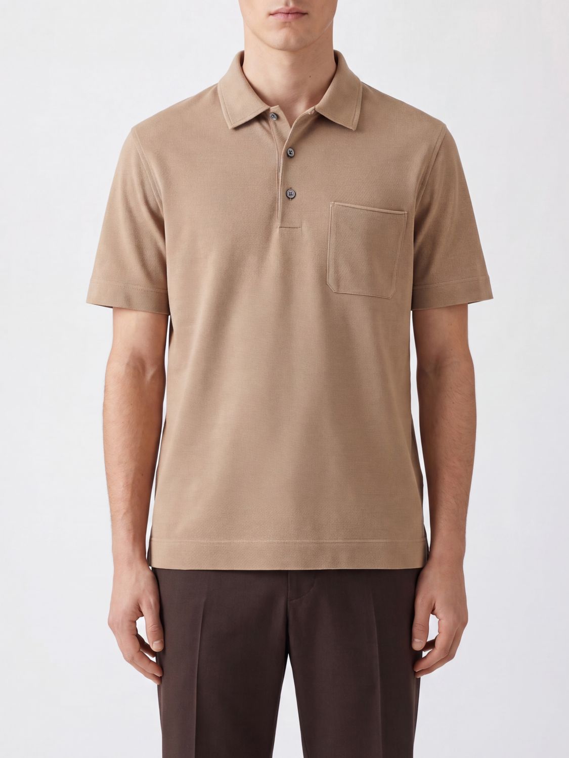 Zegna Polo Shirt Men Sand ZEGNA