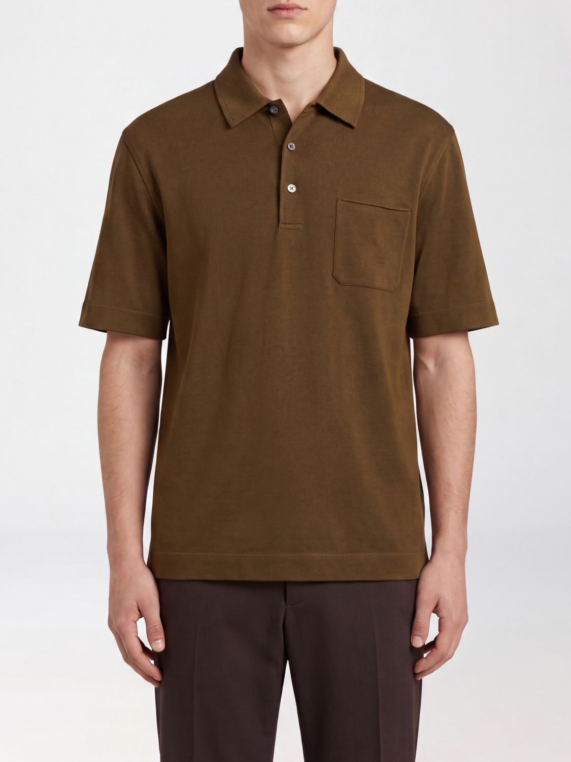 Zegna Polo Shirt Men Grass Green ZEGNA