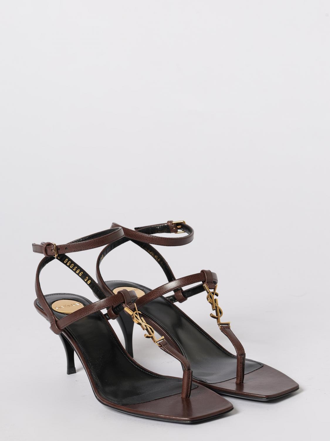 Saint Laurent Heeled Sandal Woman Brown SAINT LAURENT