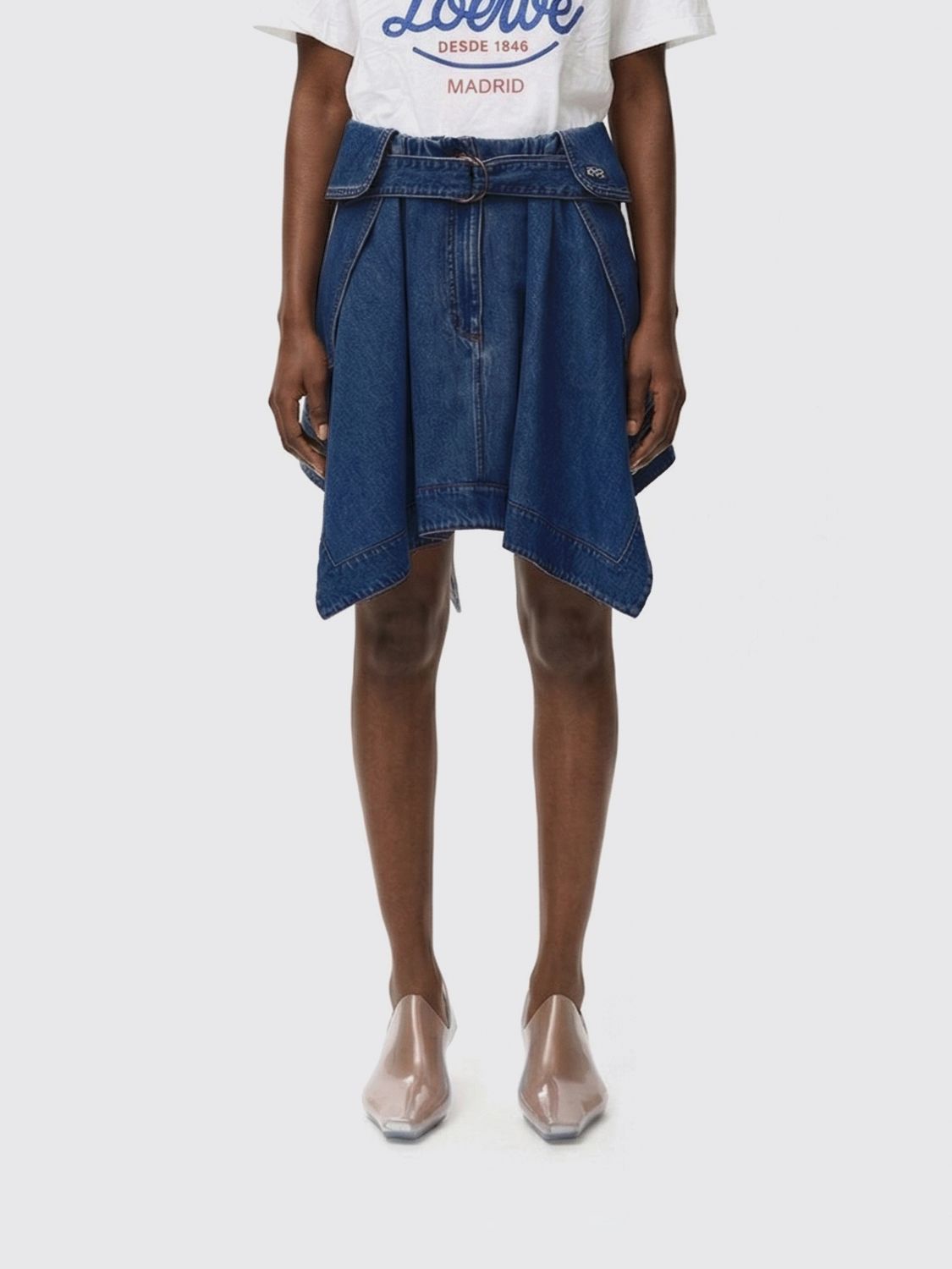 Loewe Skirt Woman Gnawed Blue LOEWE