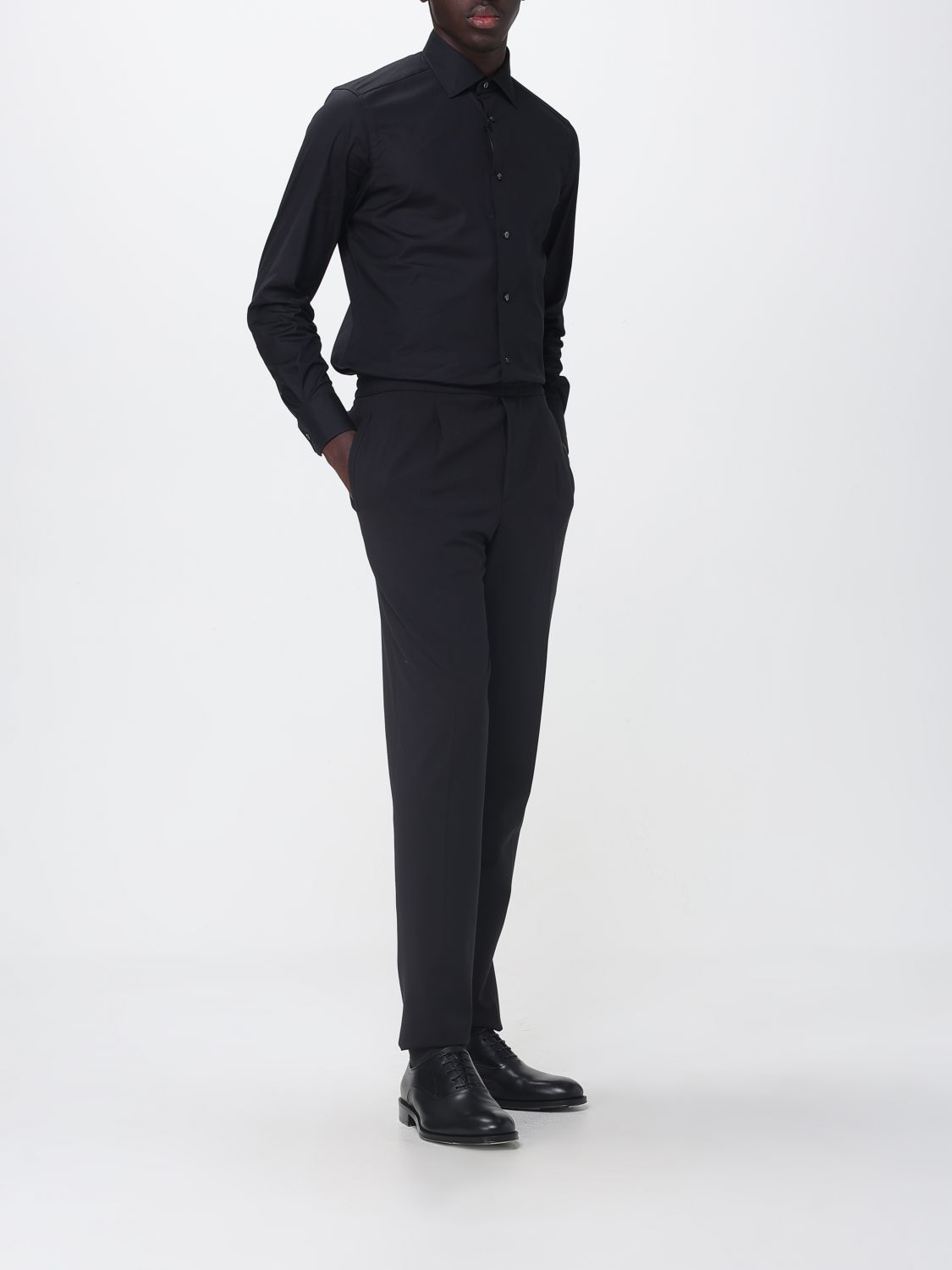 Zegna Shirt Men Black ZEGNA