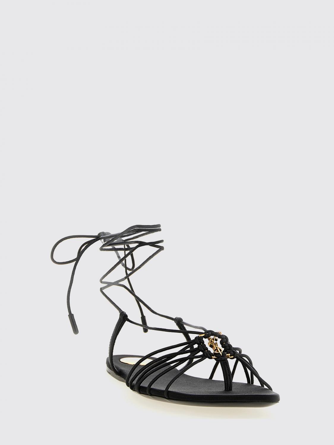 Saint Laurent Heeled Sandal Woman Black SAINT LAURENT