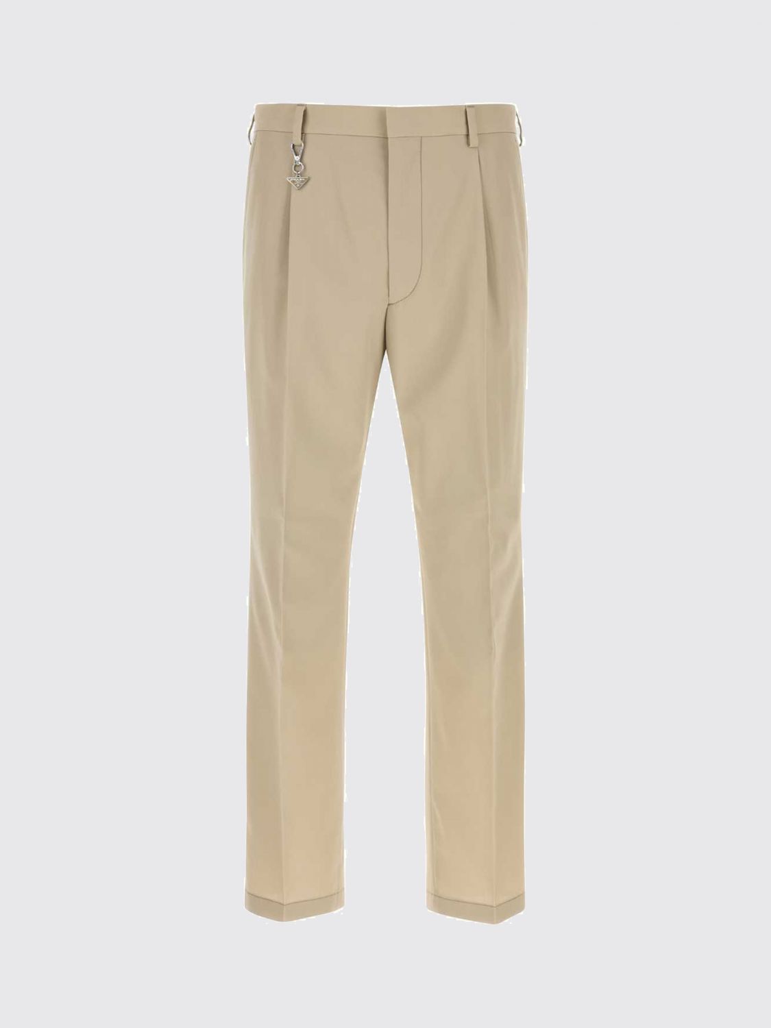 Cotton Chino Trousers With Pleats Prada PRADA
