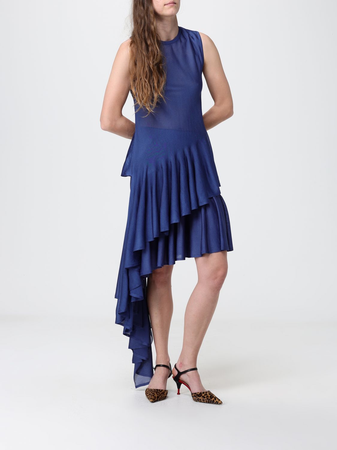 AlaiA Women AlaiA Asymmetric Viscose Knit Skirt ALAIA
