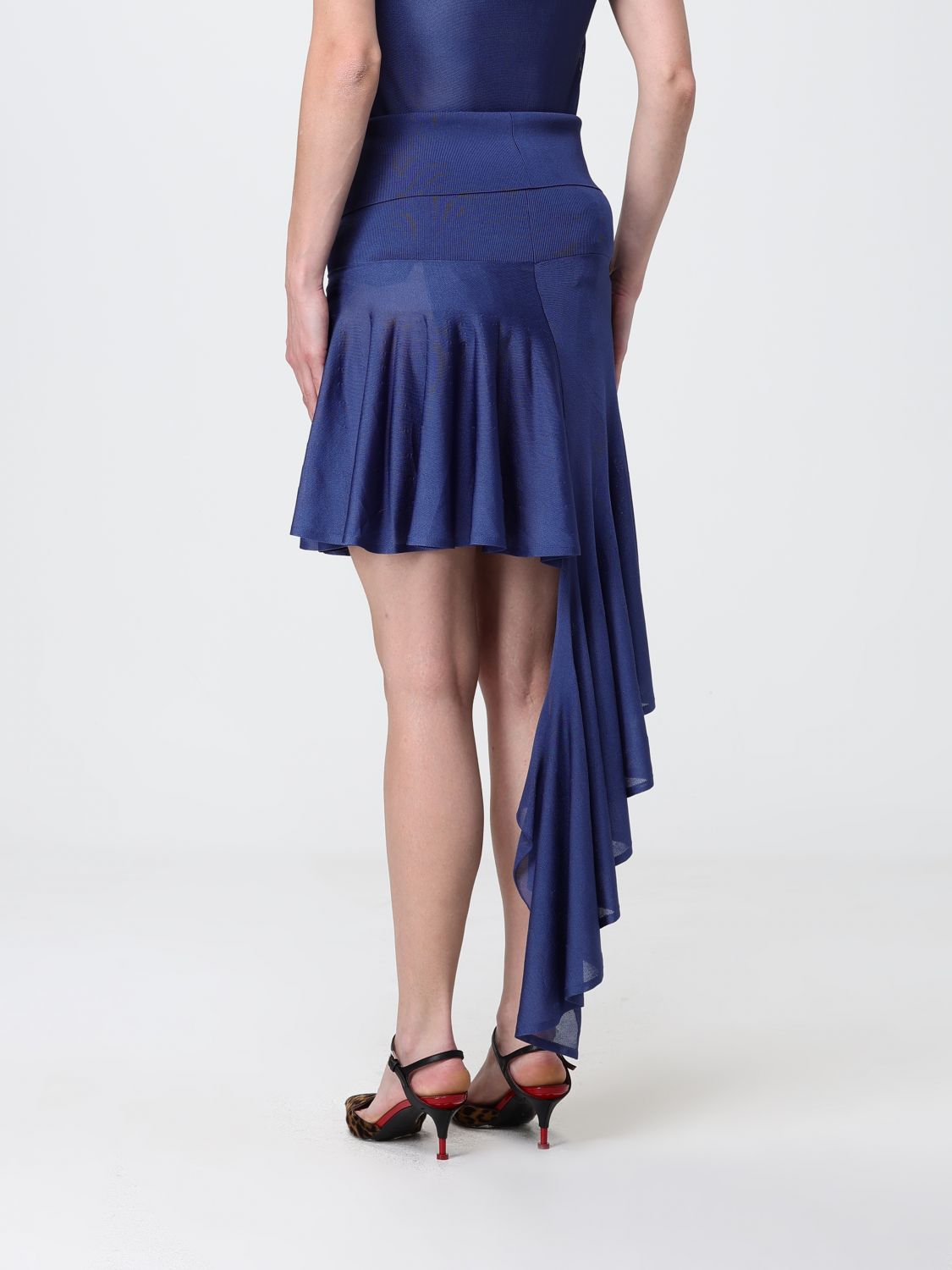 AlaiA Women AlaiA Asymmetric Viscose Knit Skirt ALAIA